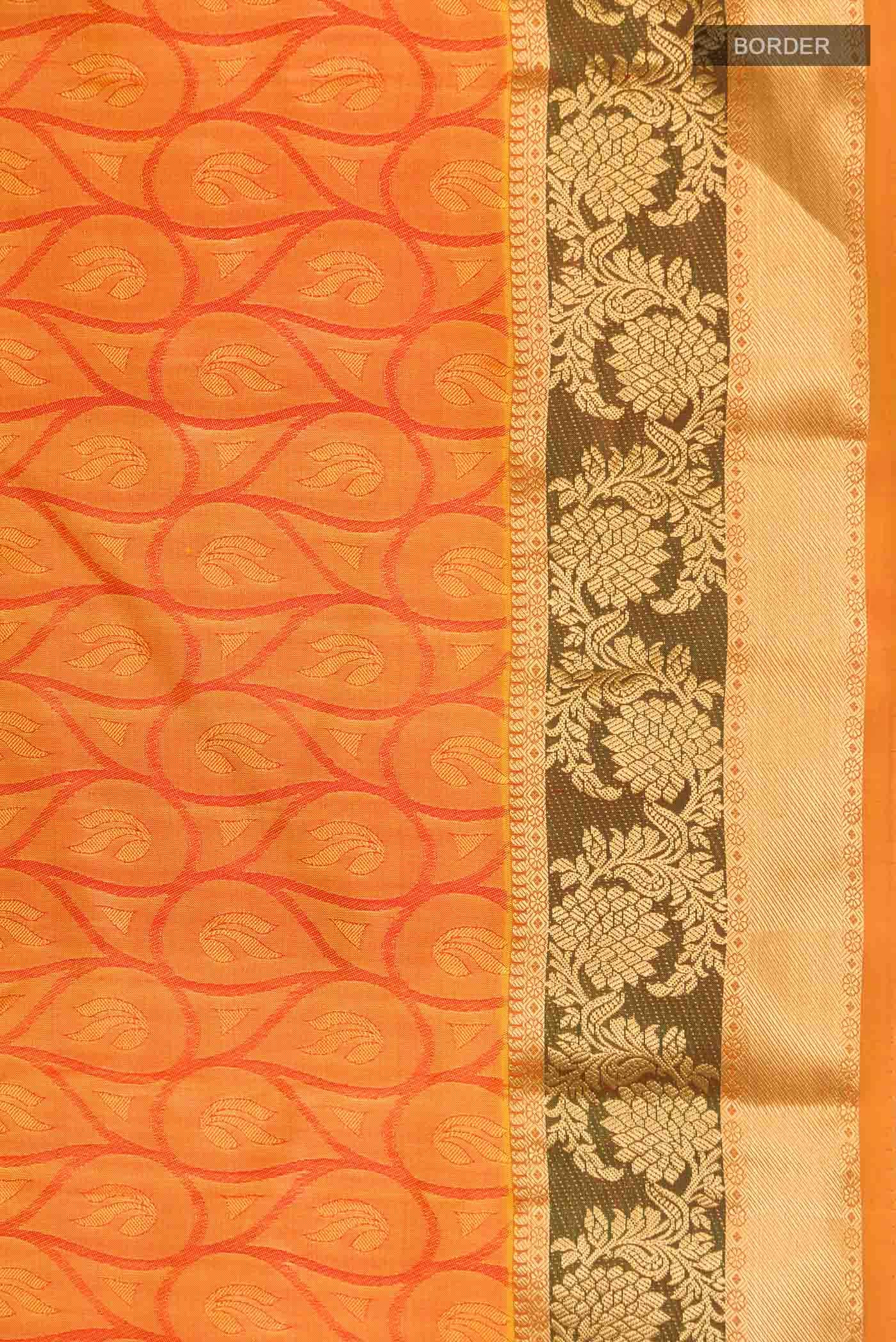 Mustard Kanchipuram Silk Saree