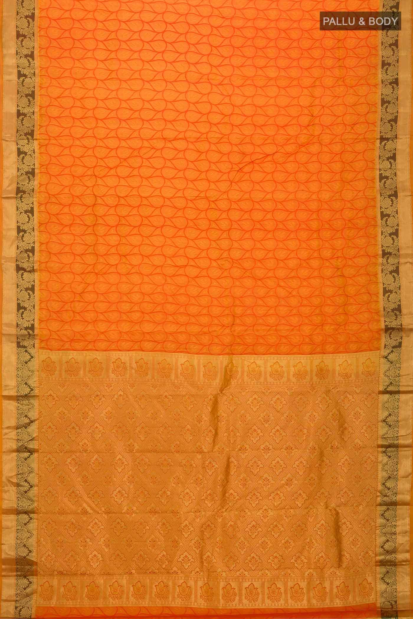 Mustard Kanchipuram Silk Saree