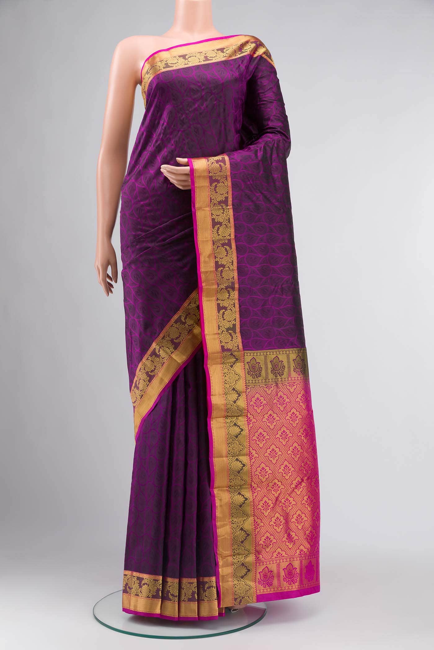 Purple Kanchipuram Silk Saree