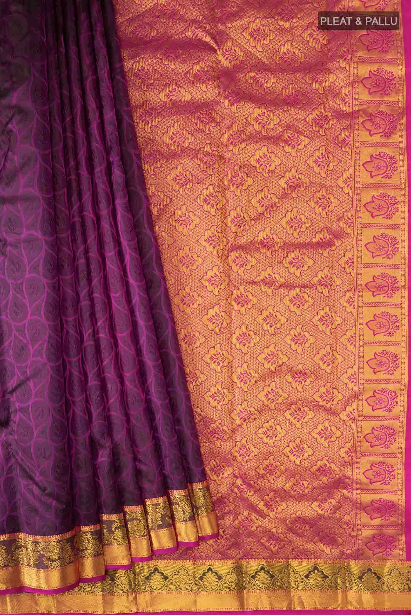 Purple Kanchipuram Silk Saree