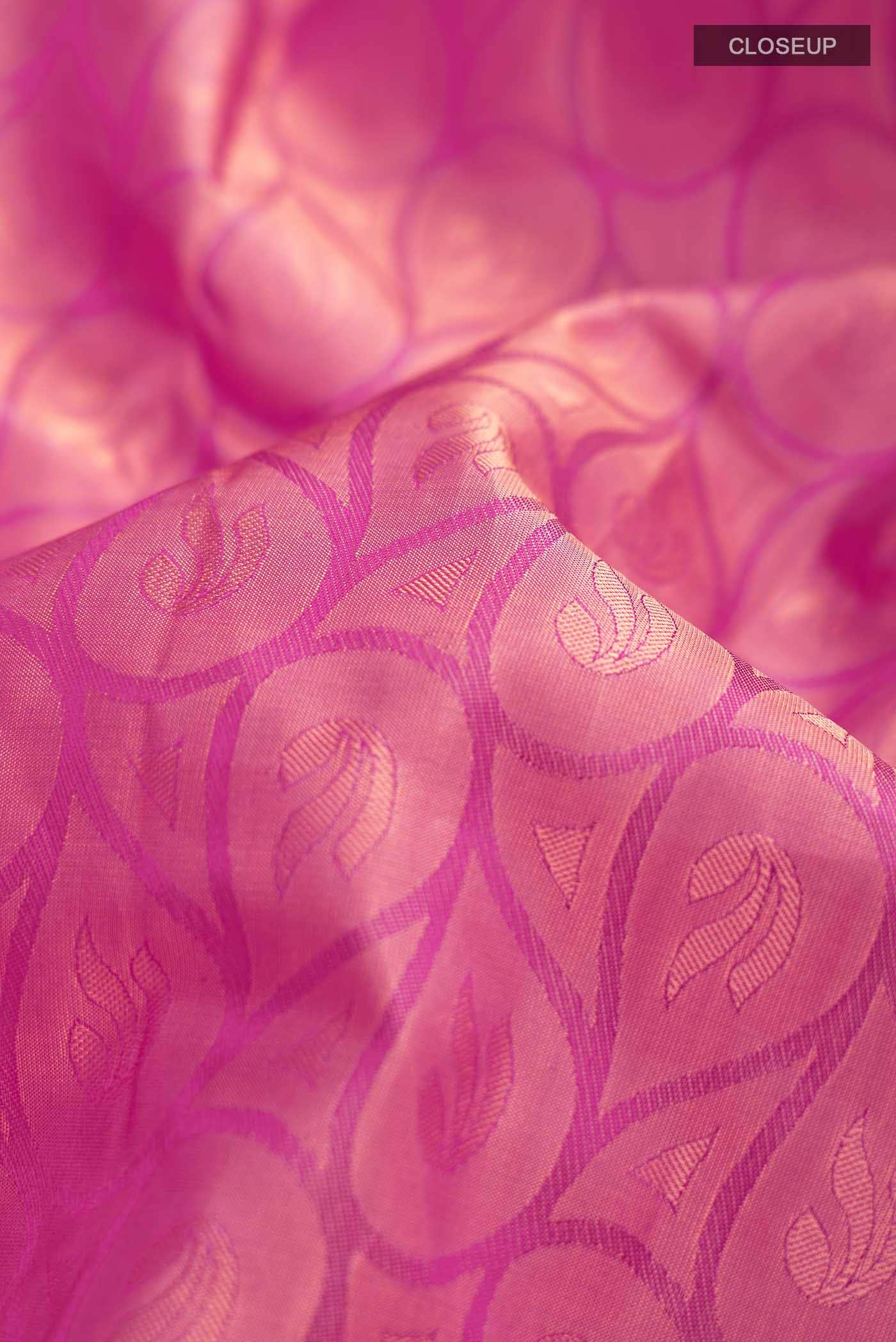 Pink Kanchipuram Silk Saree