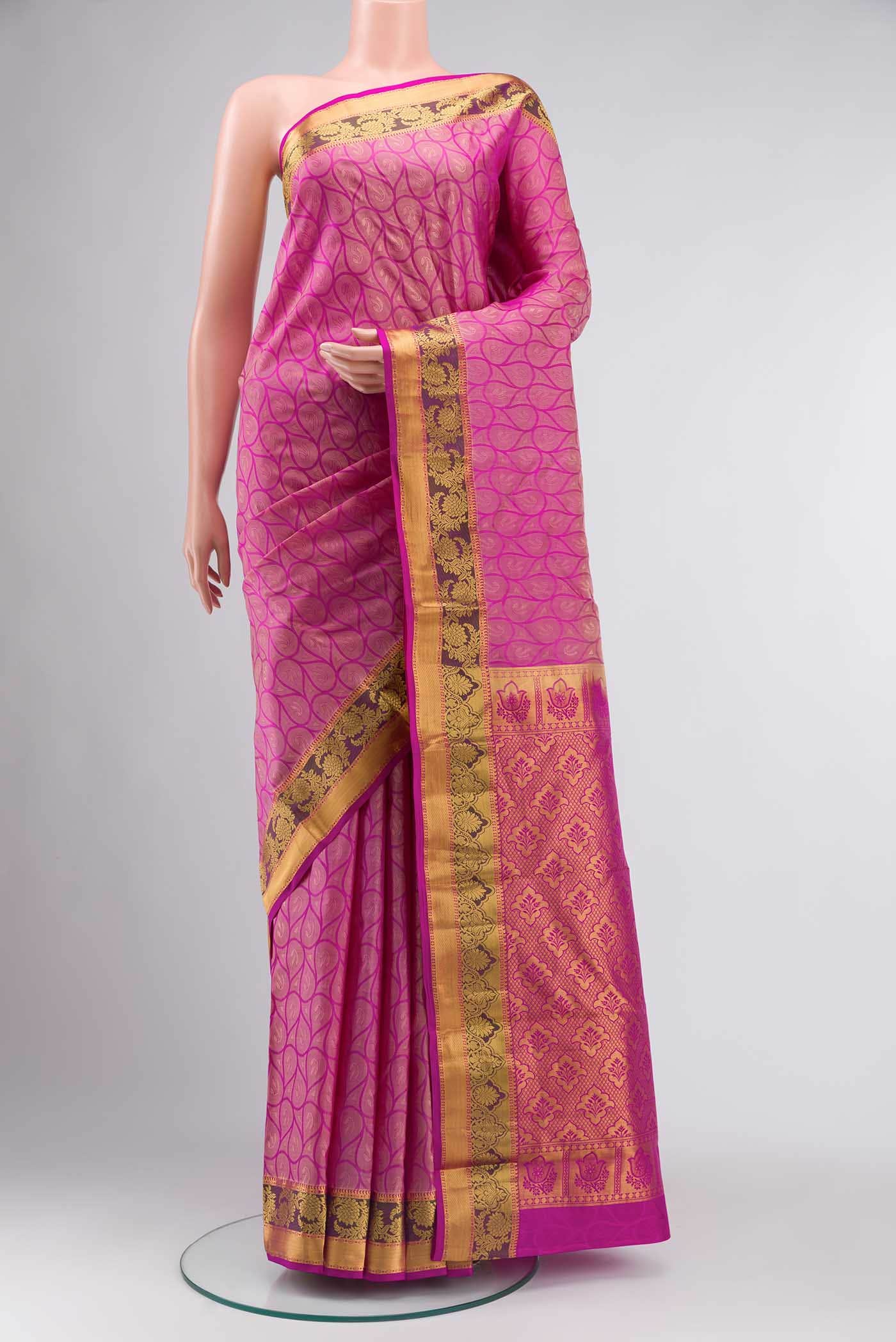 Pink Kanchipuram Silk Saree