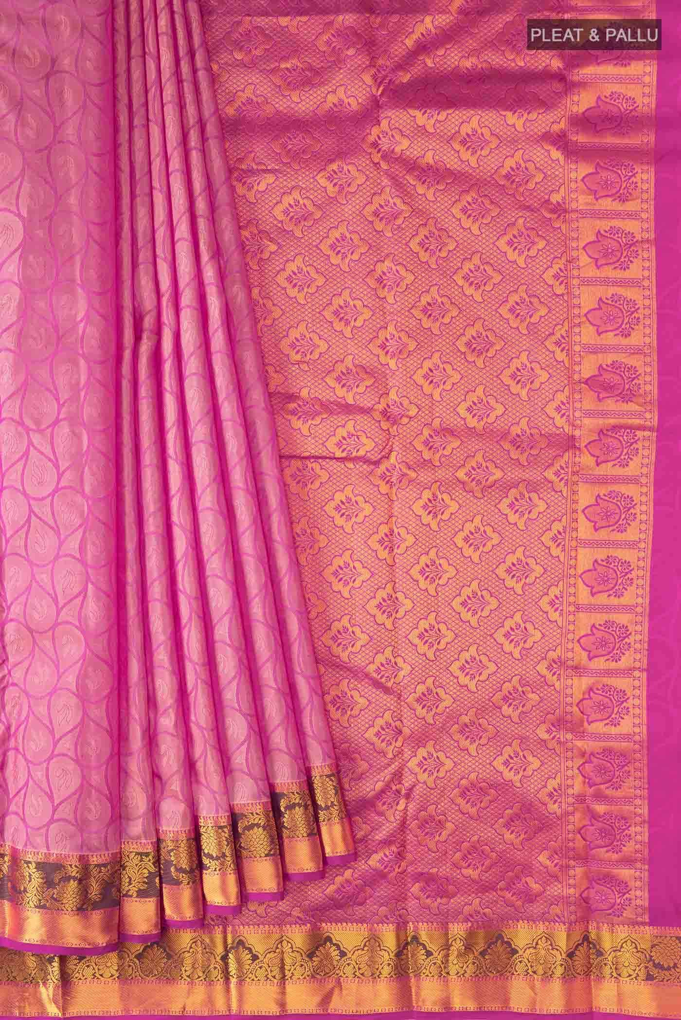 Pink Kanchipuram Silk Saree