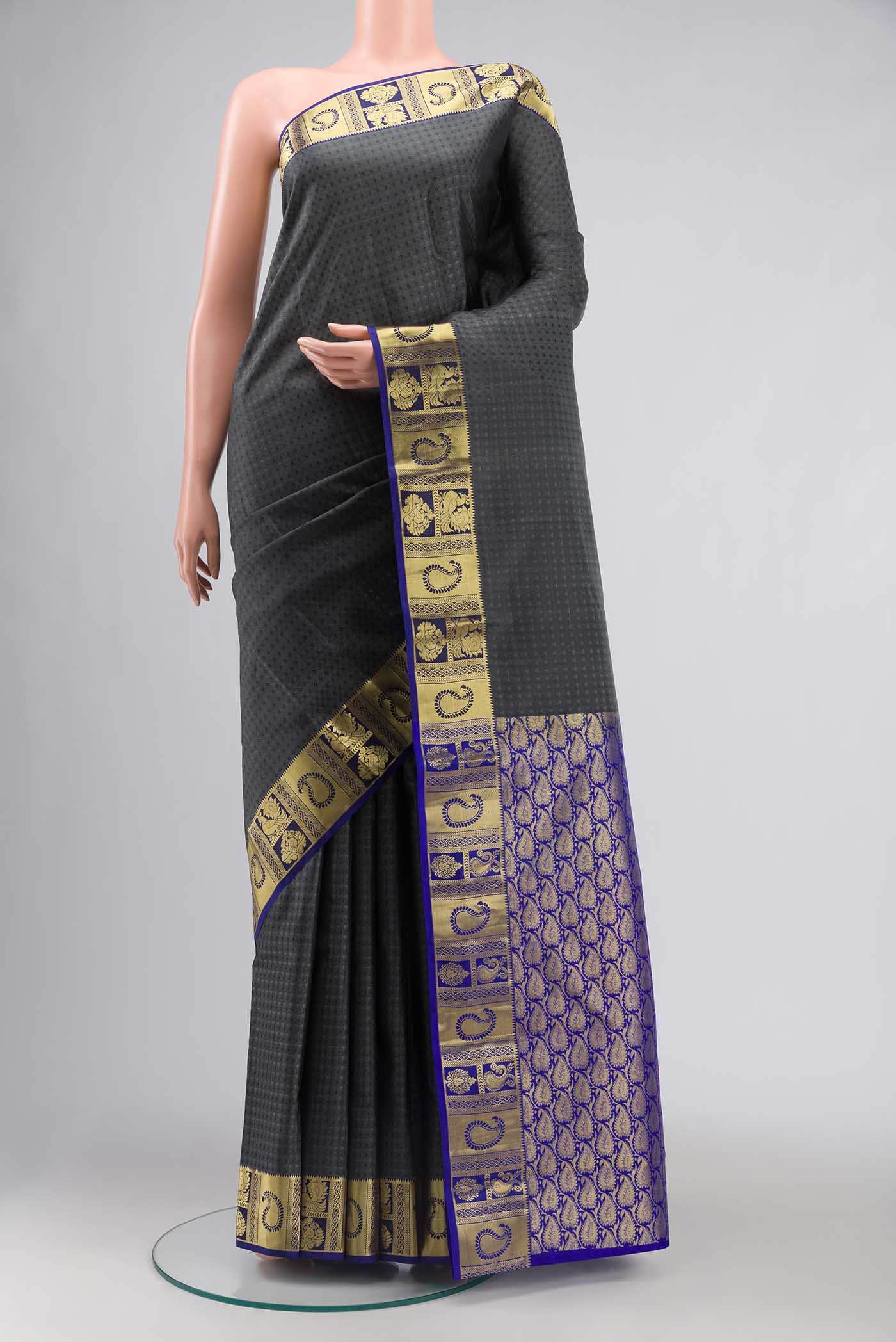 Grey Kanchipuram Silk Saree