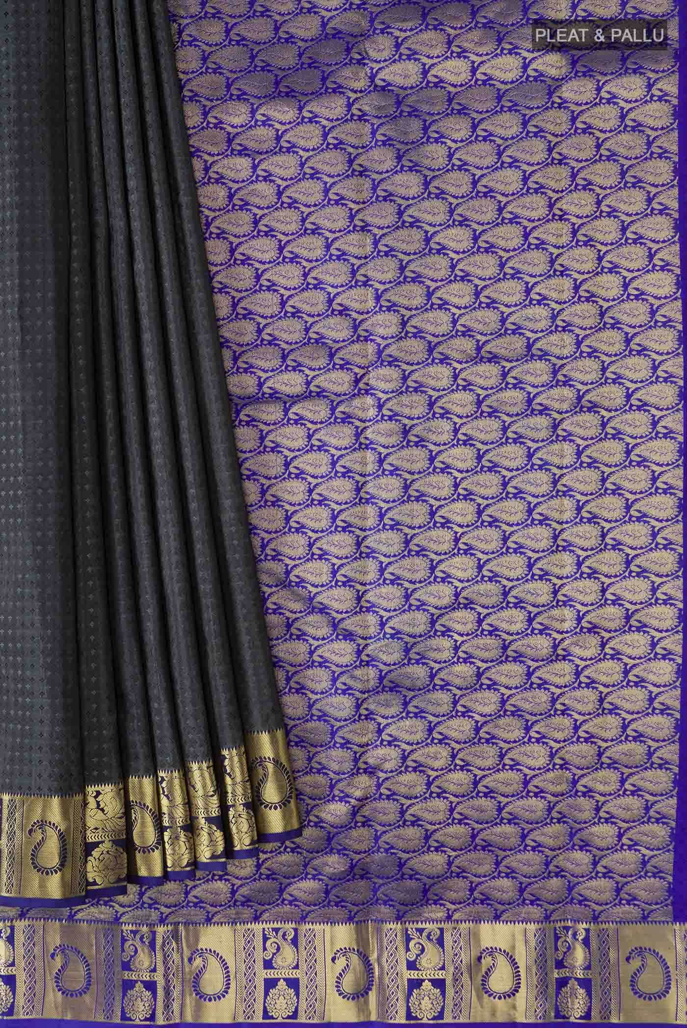 Grey Kanchipuram Silk Saree