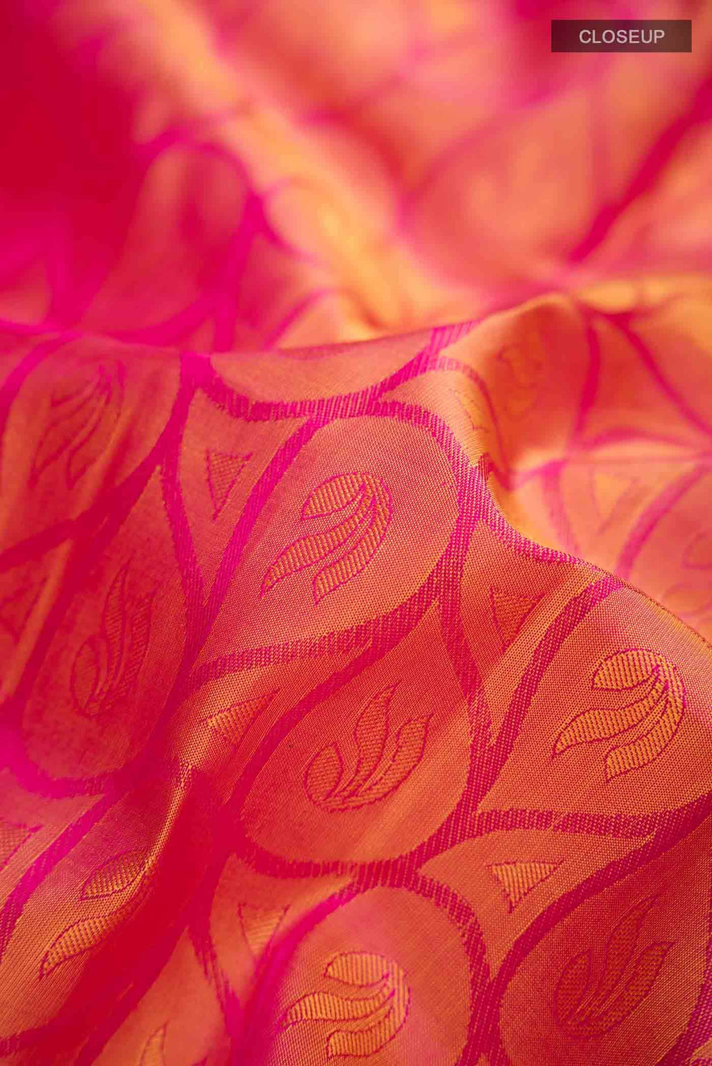Pink with Yellow Dual Tone Kanchipuram Silk Saree
