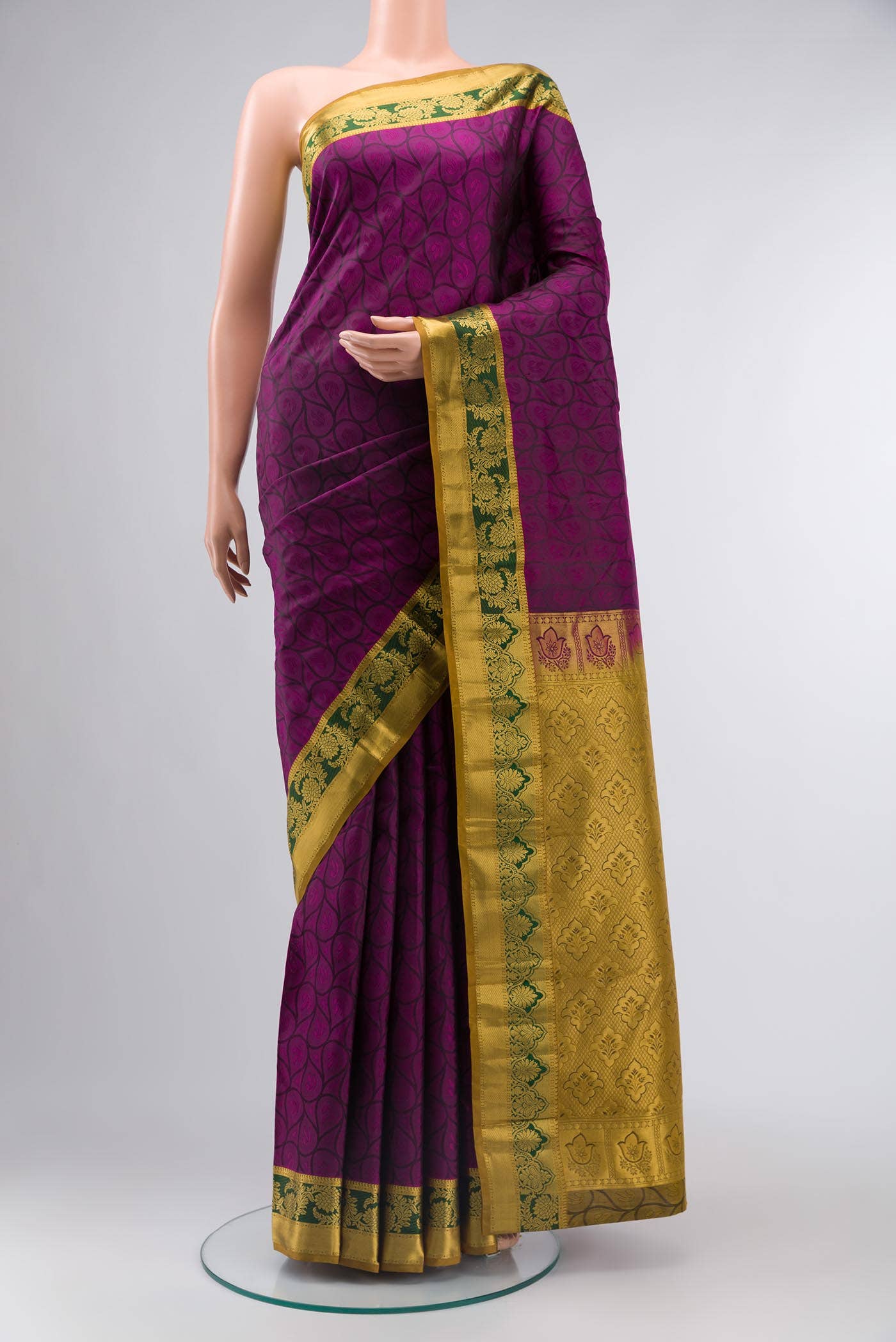 Purple Dual Tone Kanchipuram Silk Saree