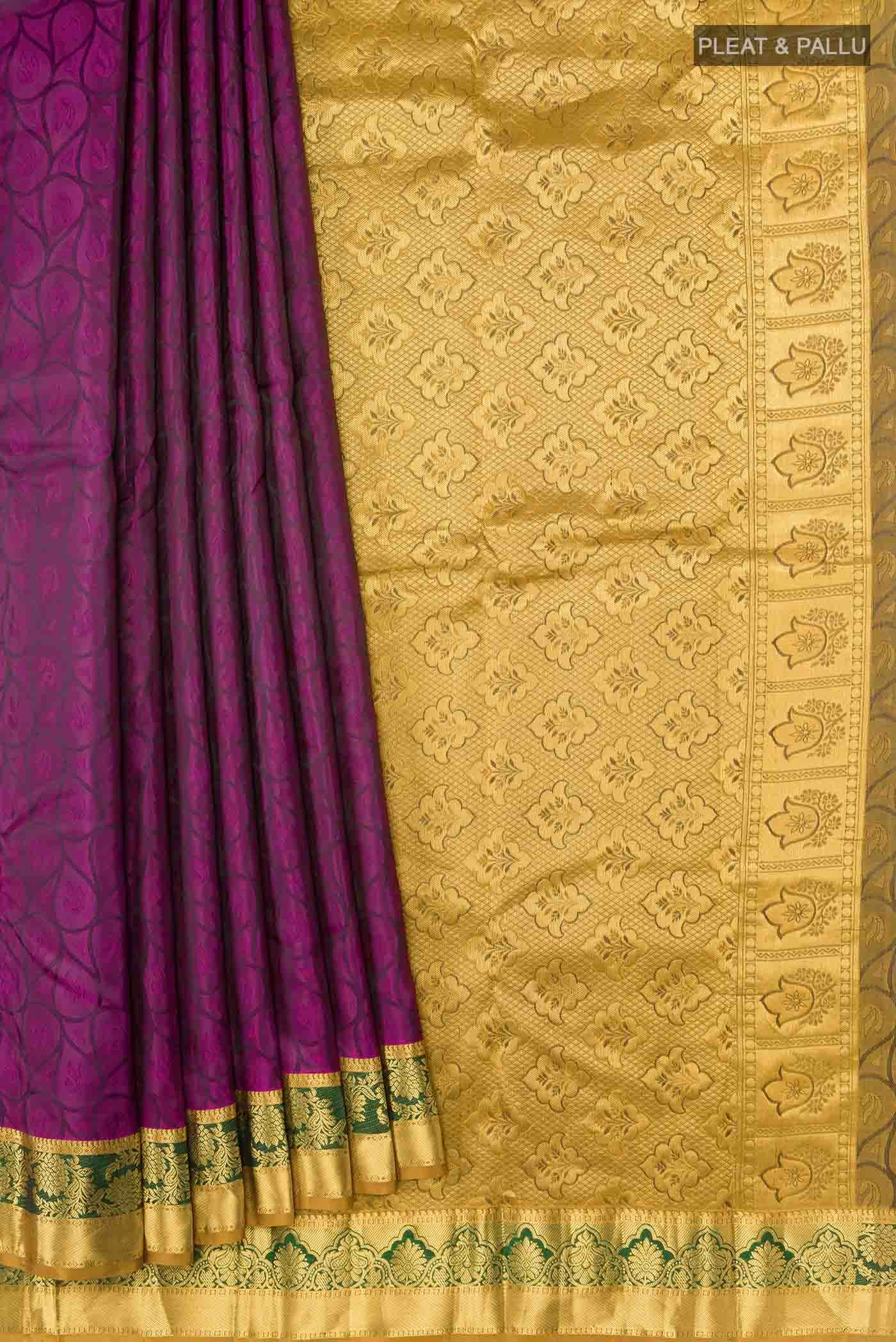 Purple Dual Tone Kanchipuram Silk Saree