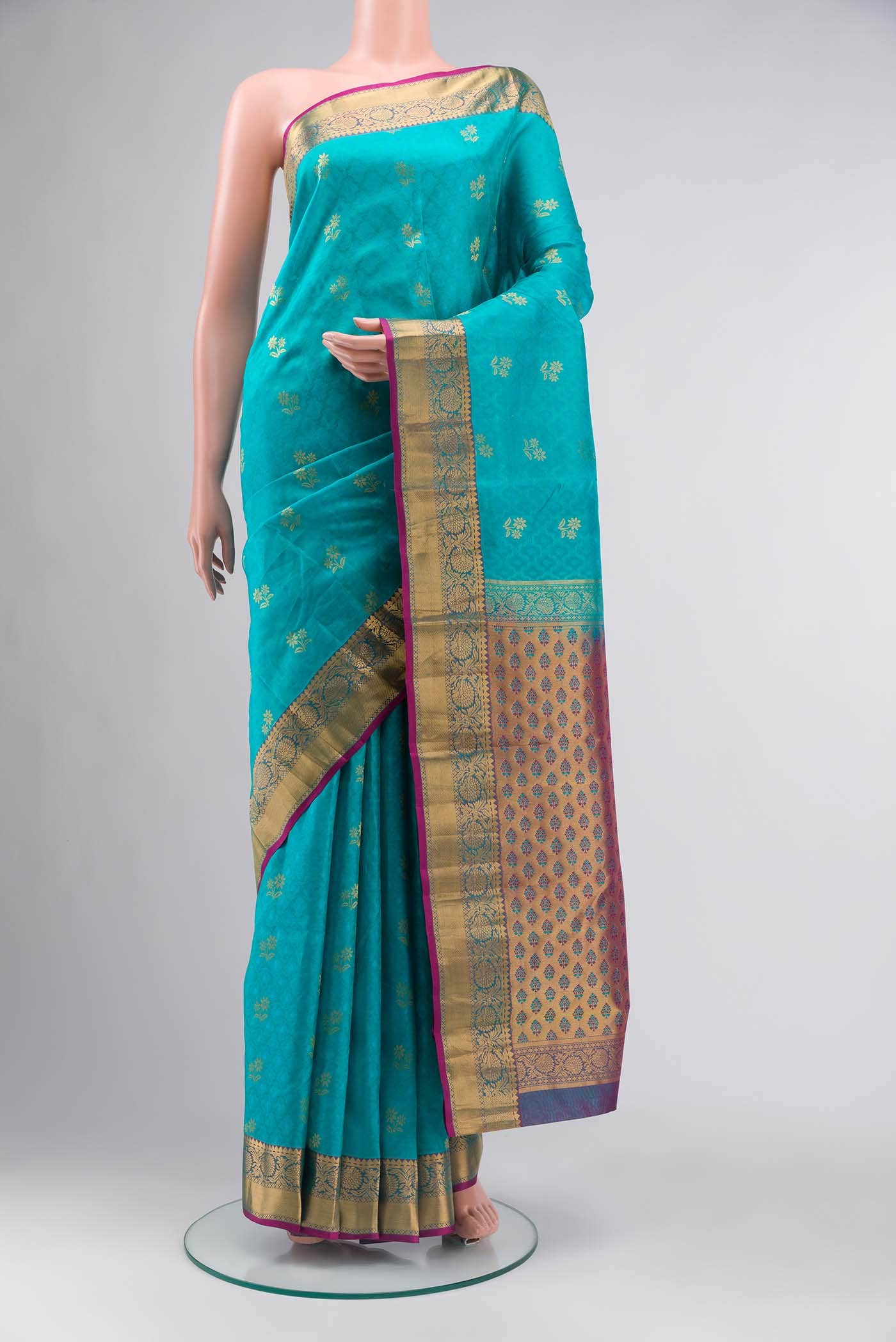 Blue Kanchipuram Silk Saree