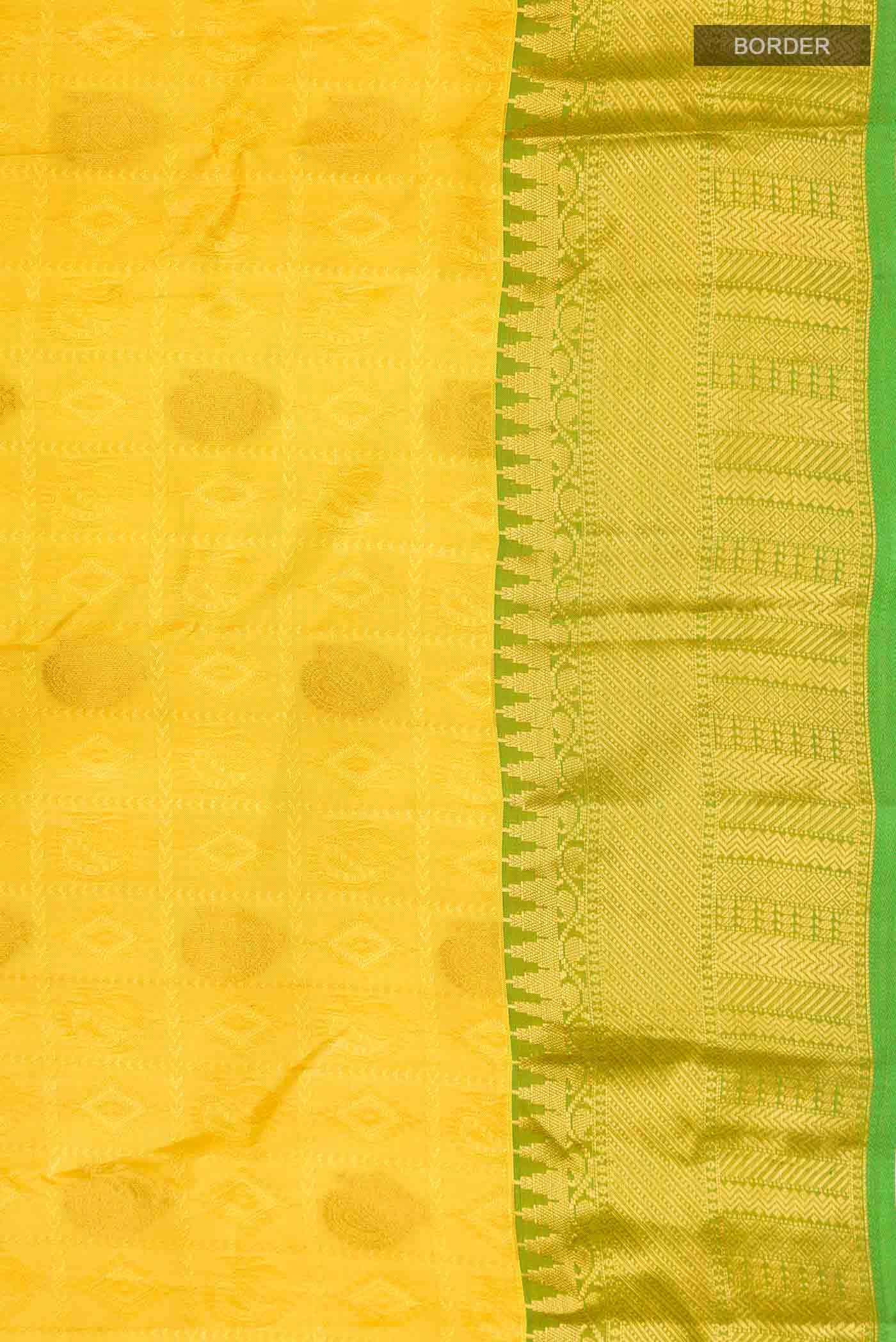 Yellow Kanchipuram Silk Saree