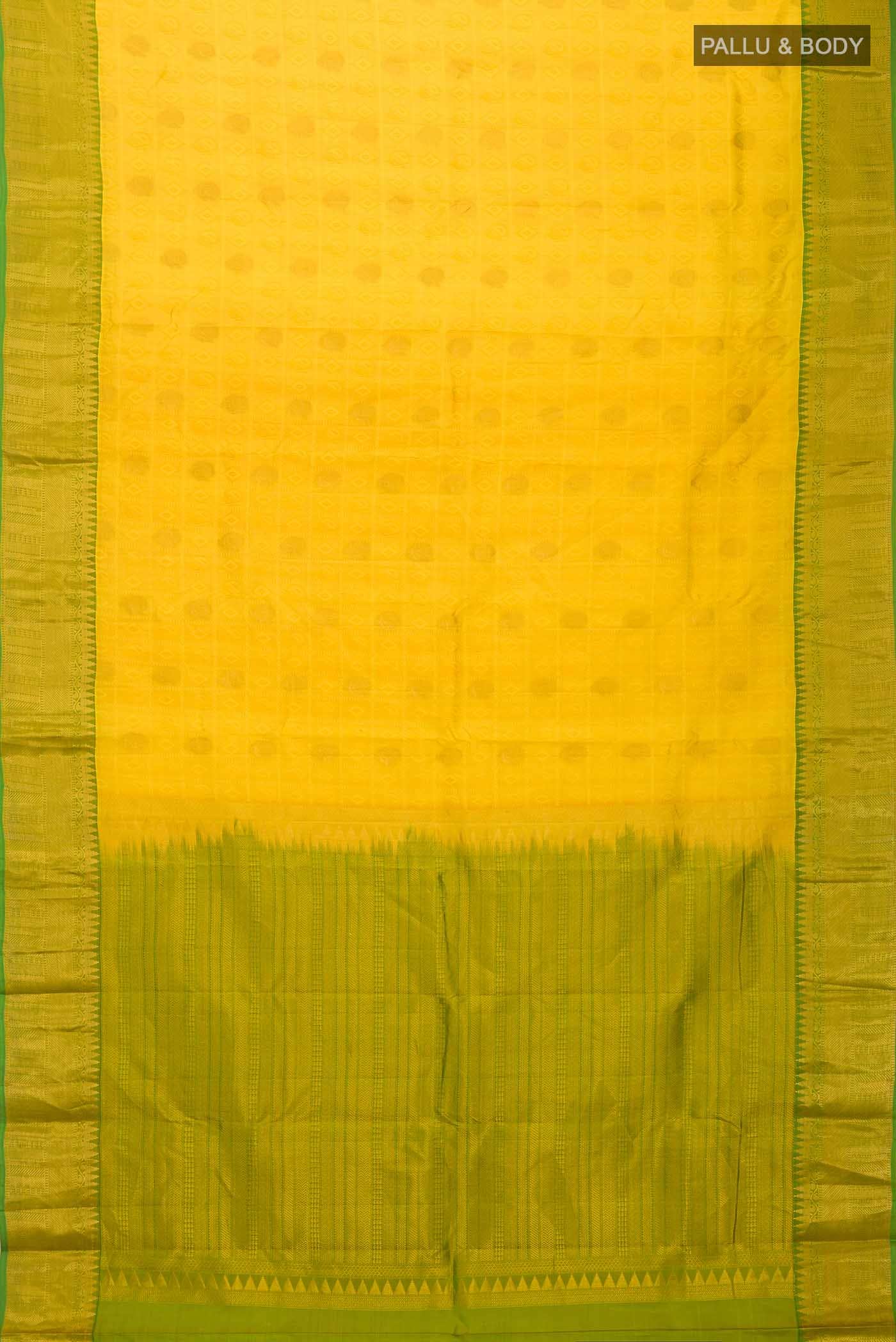 Yellow Kanchipuram Silk Saree
