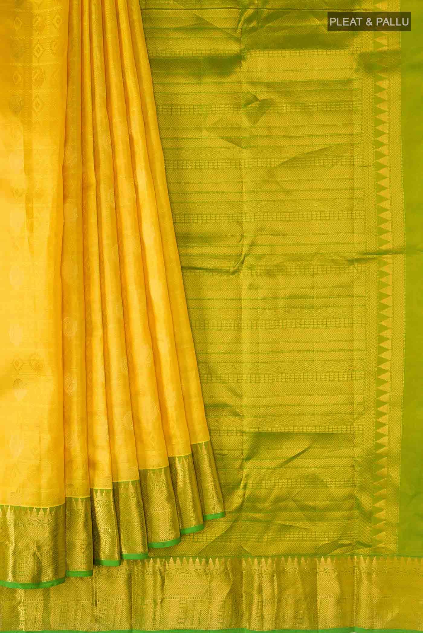 Yellow Kanchipuram Silk Saree