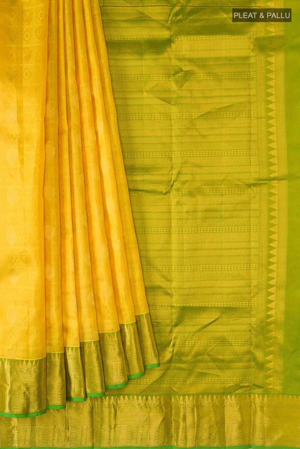 Yellow Kanchipuram Silk Saree