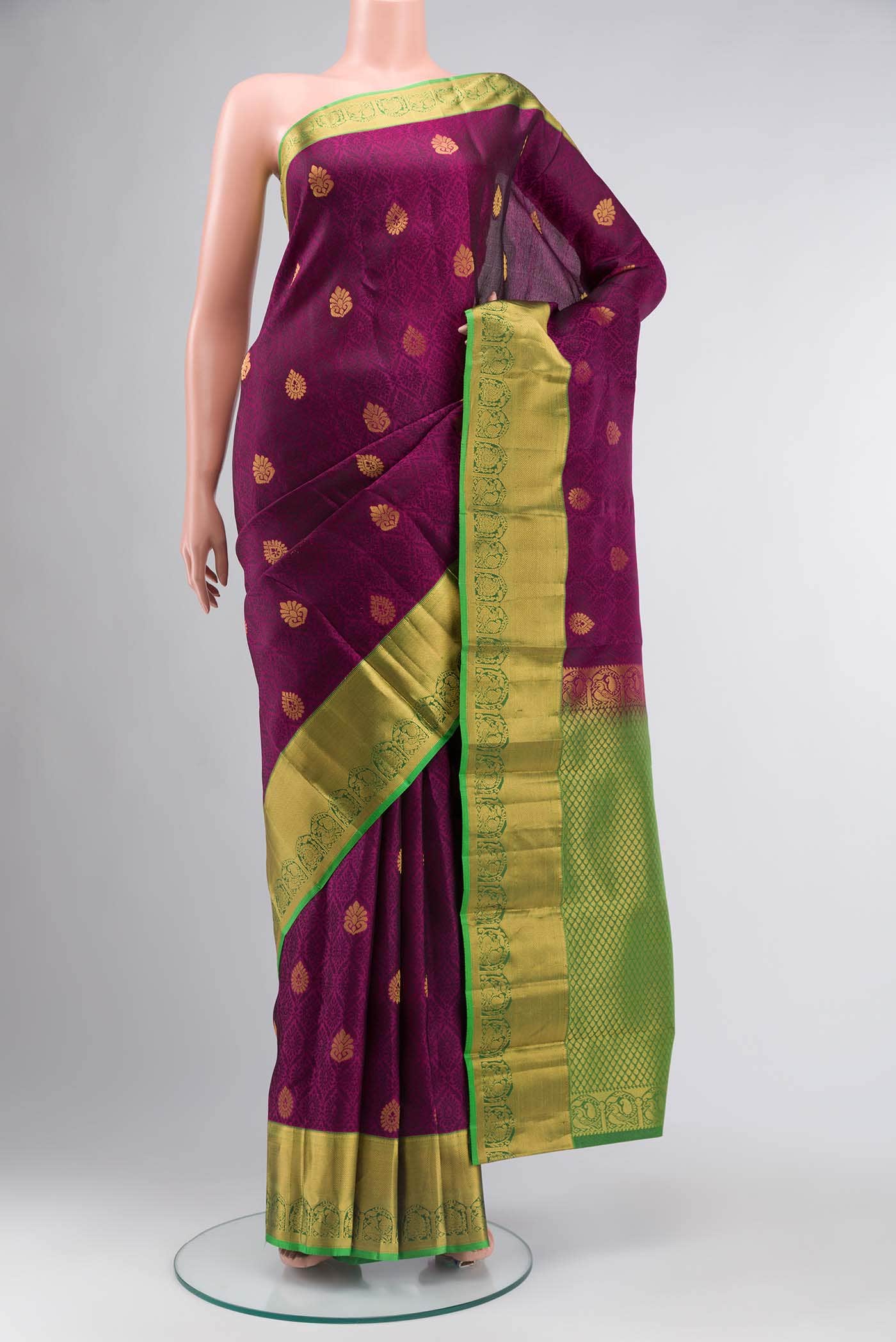 Purple Kanchipuram Silk Saree