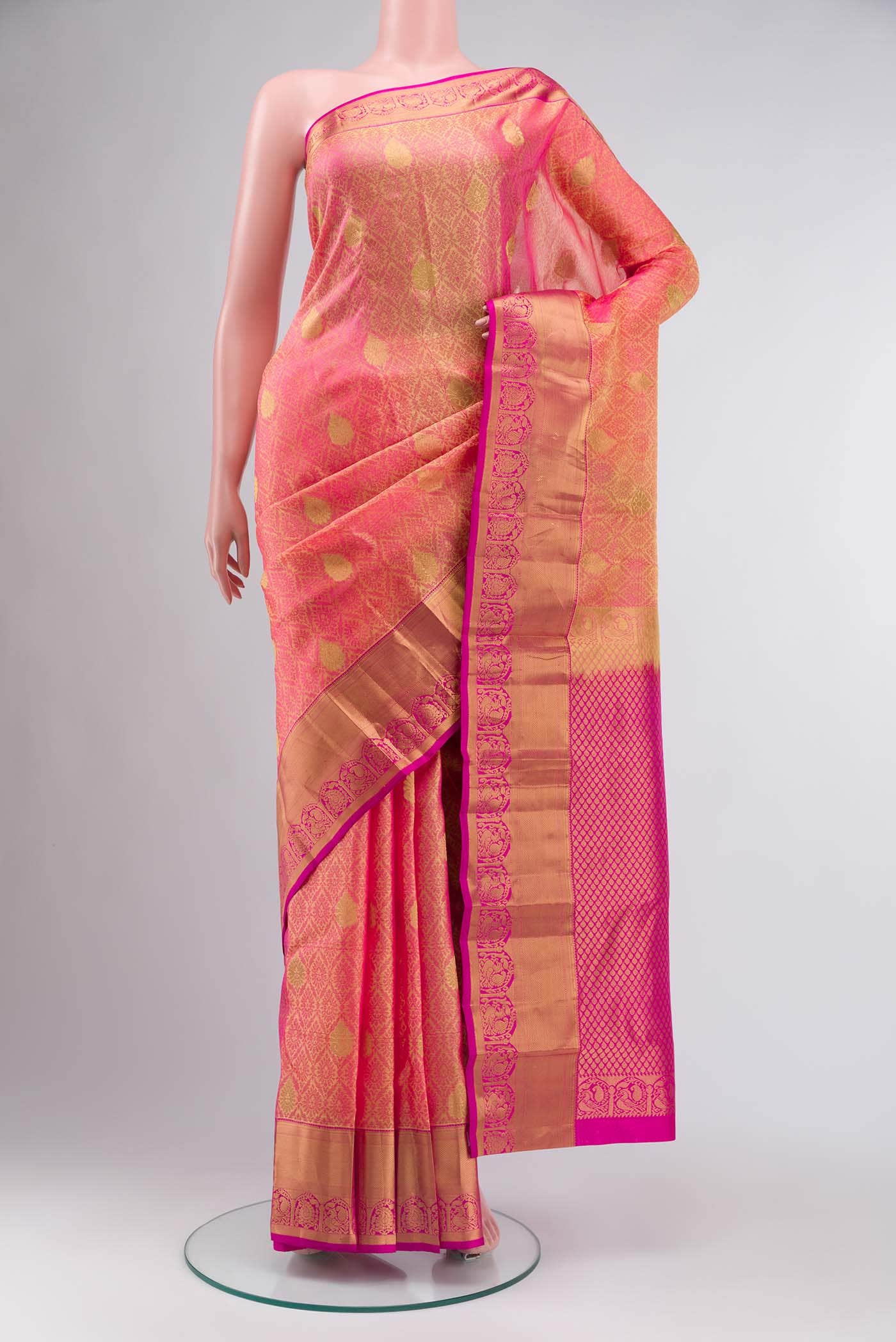 Yellow Kanchipuram Silk Saree