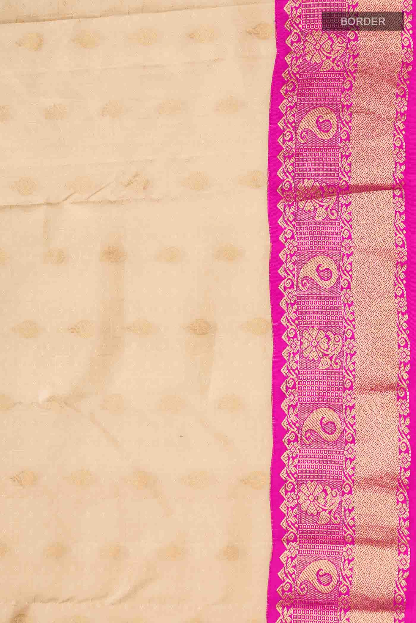 Beige Kanchipuram Silk Saree