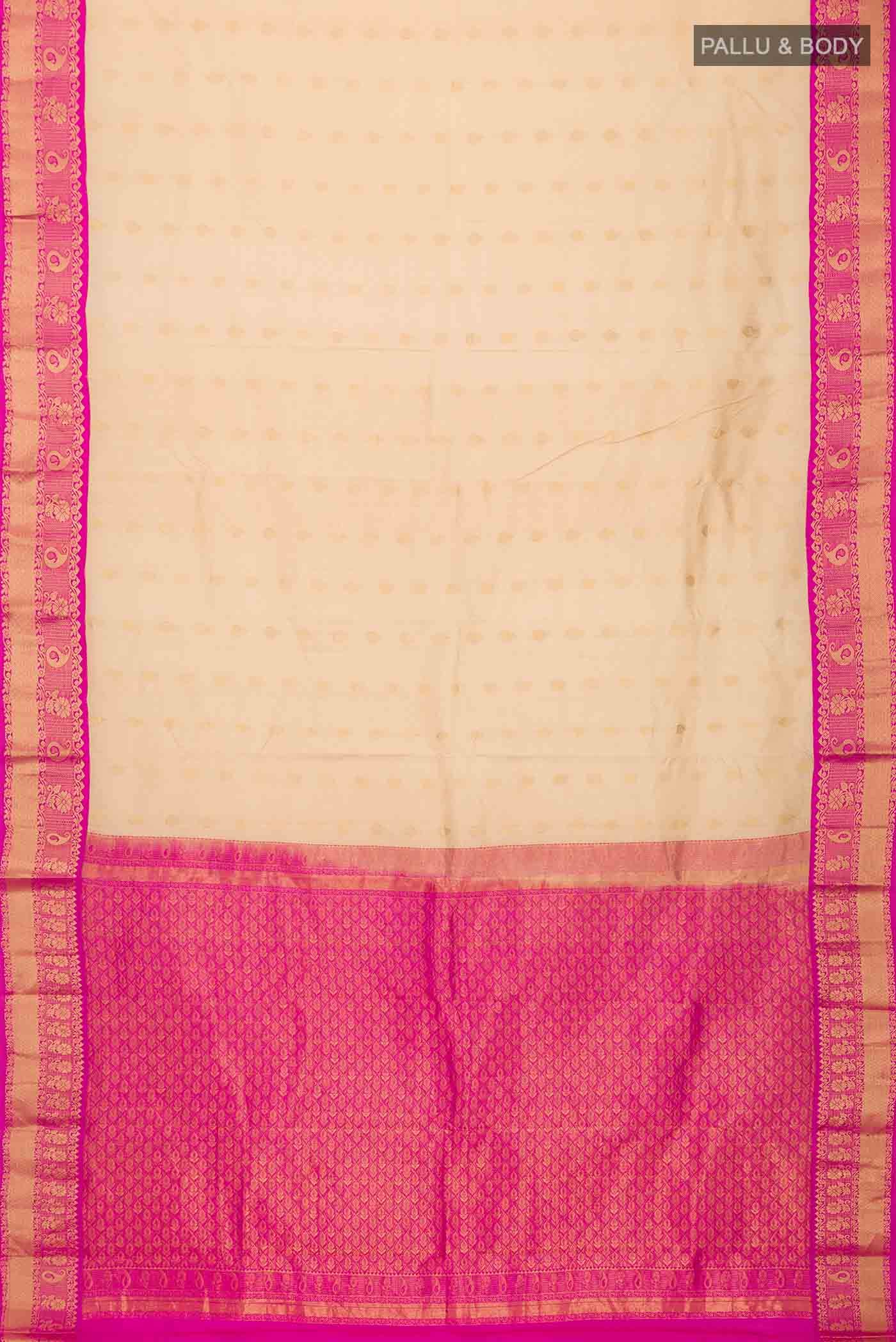 Beige Kanchipuram Silk Saree