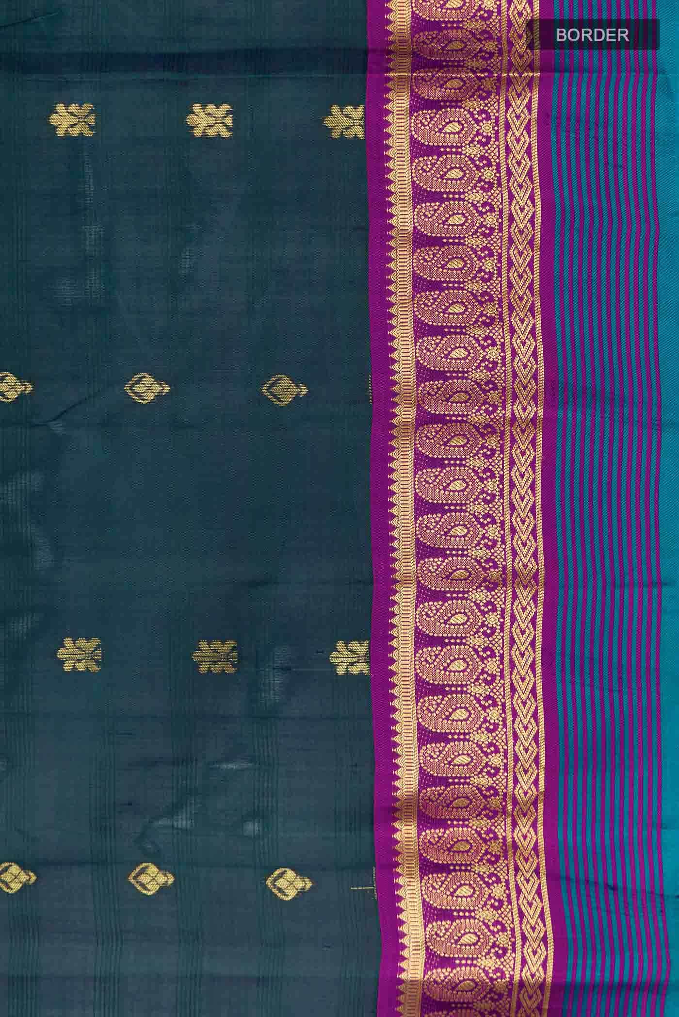 Navy Blue Kanchipuram Silk Saree