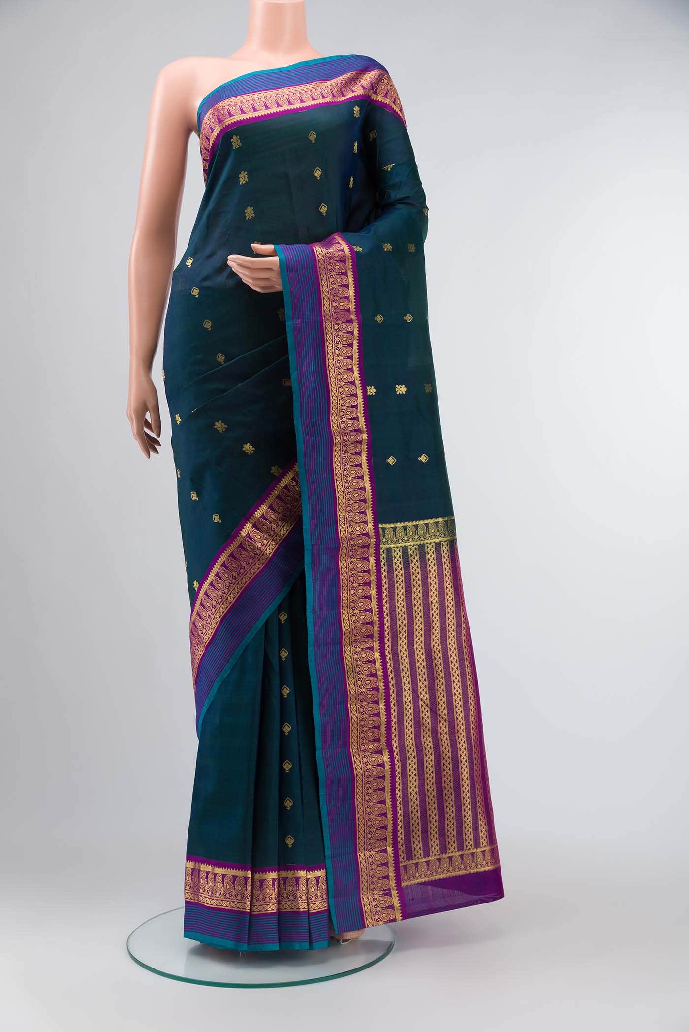Navy Blue Kanchipuram Silk Saree