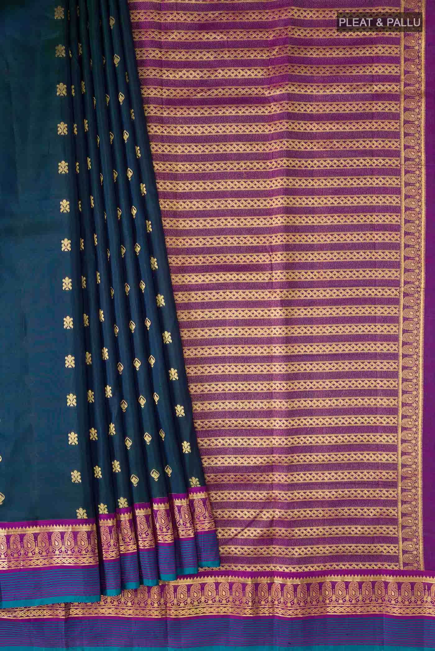 Navy Blue Kanchipuram Silk Saree