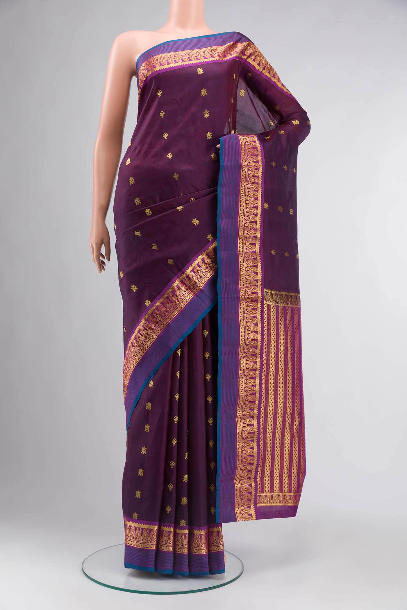 Purple Kanchipuram Silk Saree