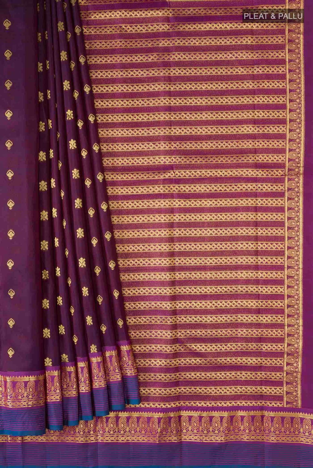 Purple Kanchipuram Silk Saree