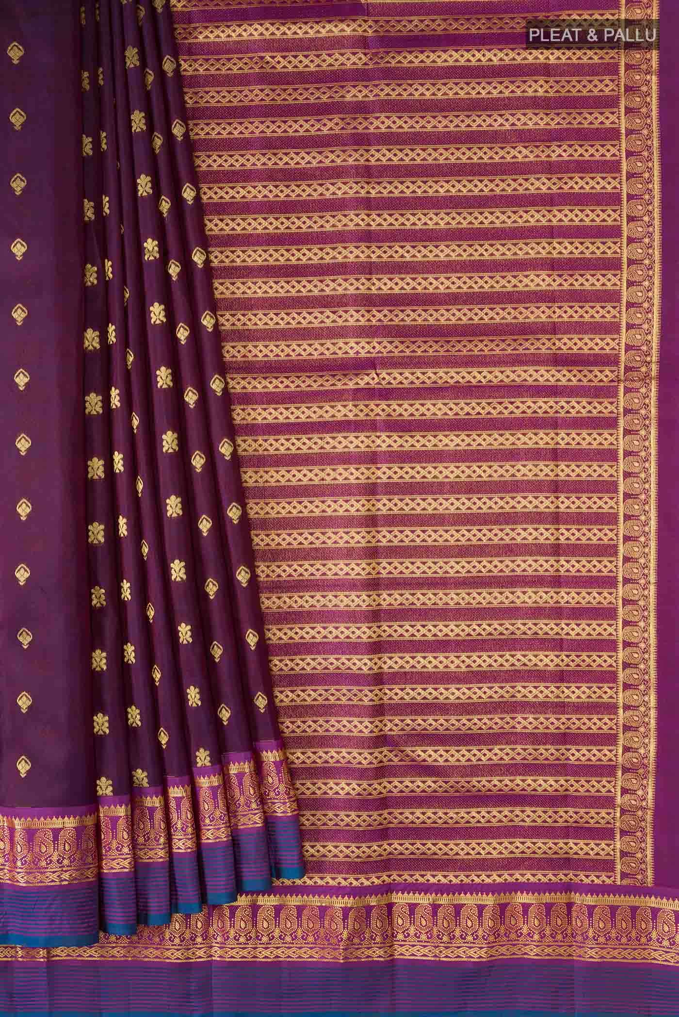 Purple Kanchipuram Silk Saree