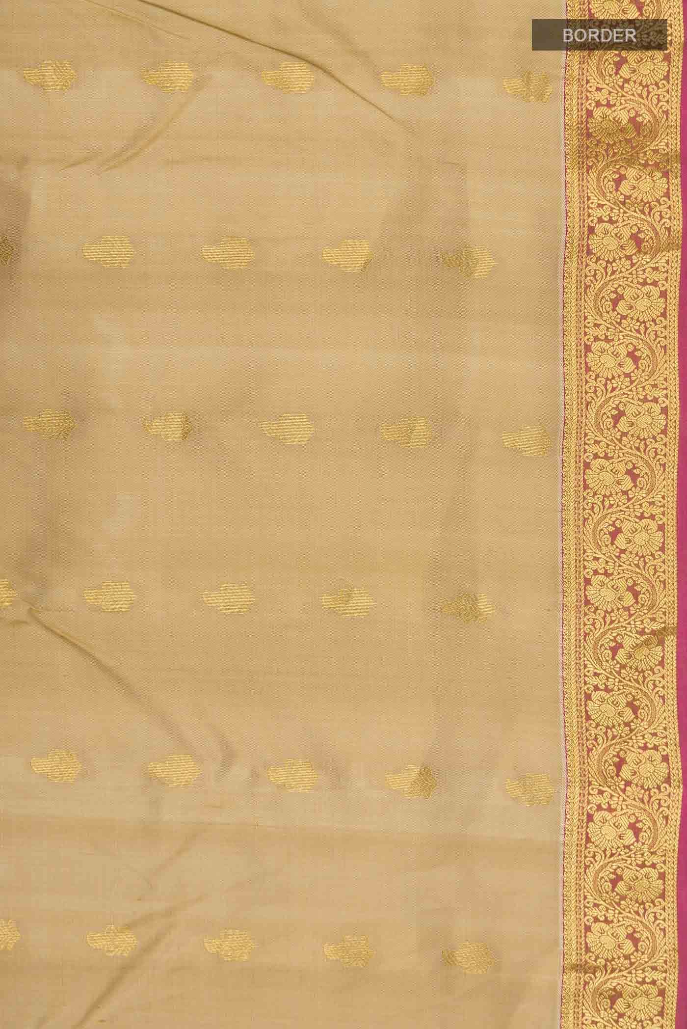 Beige Kanchipuram Silk Saree
