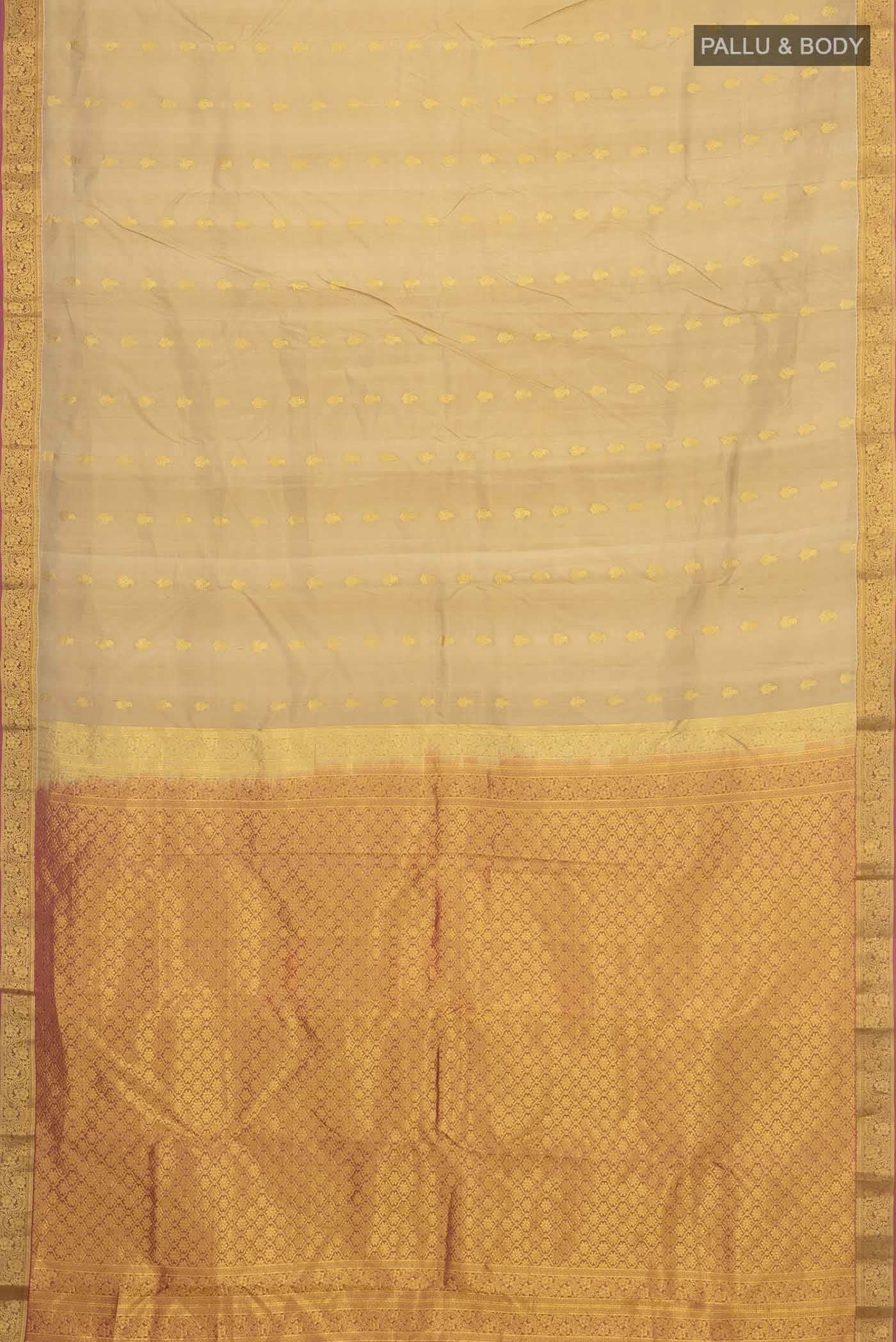 Beige Kanchipuram Silk Saree