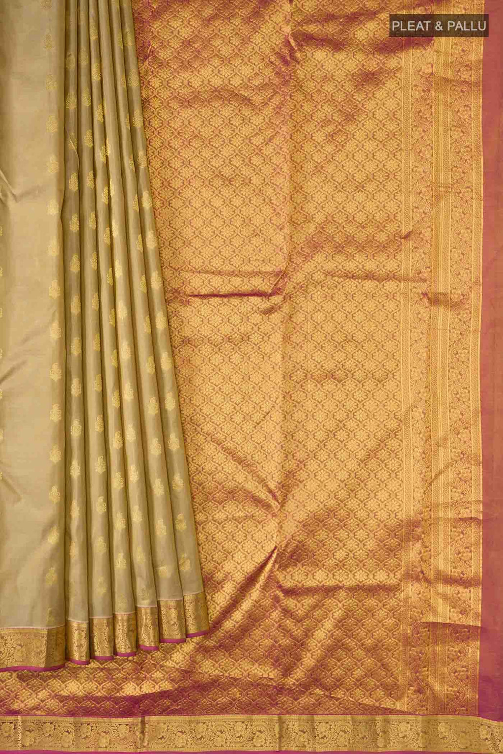 Beige Kanchipuram Silk Saree