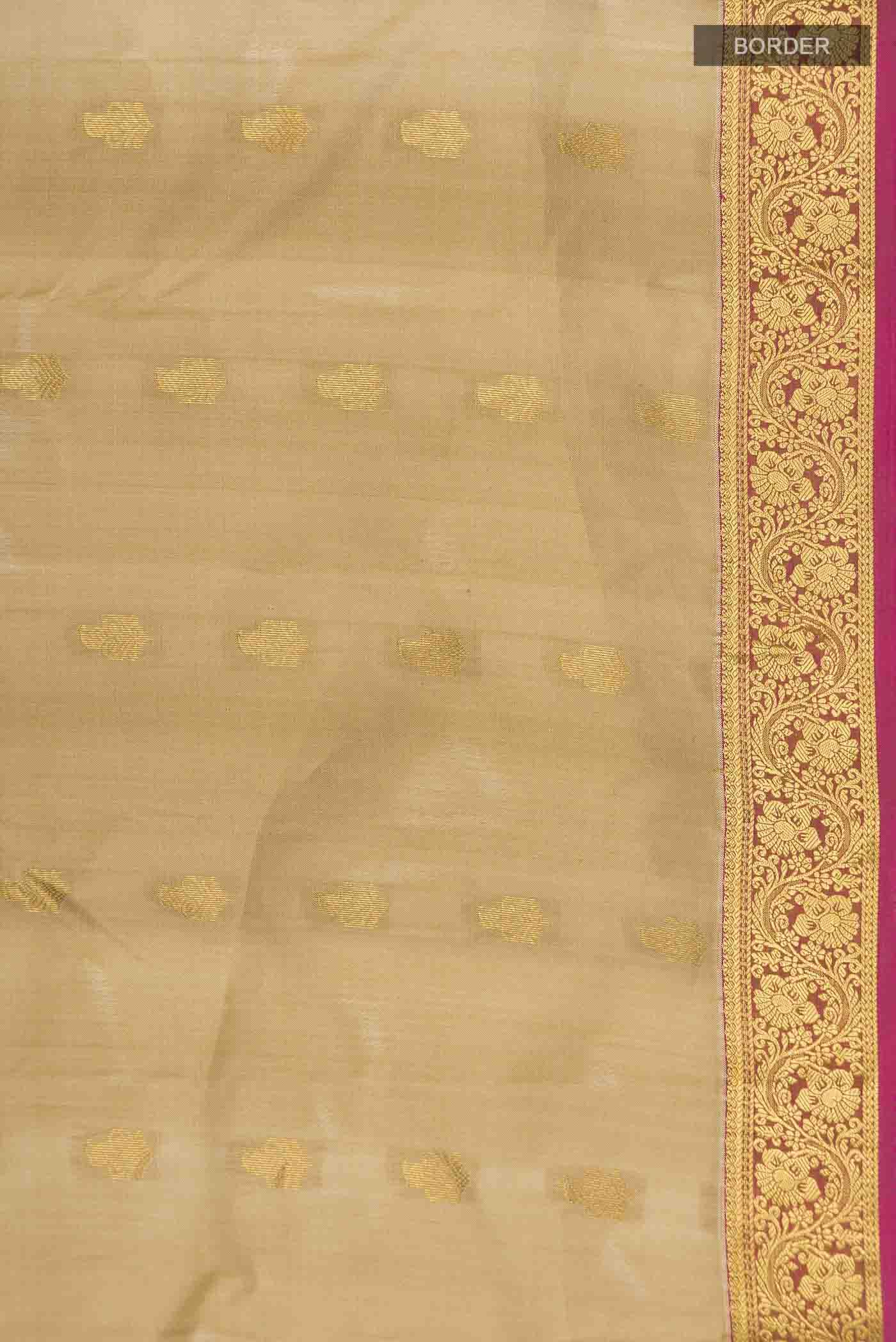 Beige Kanchipuram Silk Saree