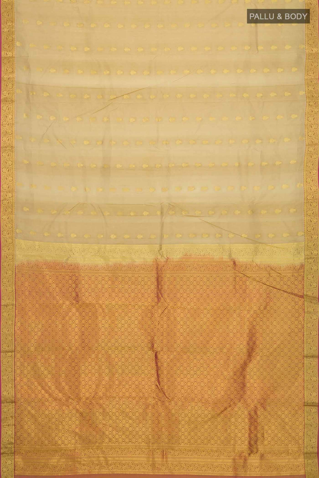Beige Kanchipuram Silk Saree