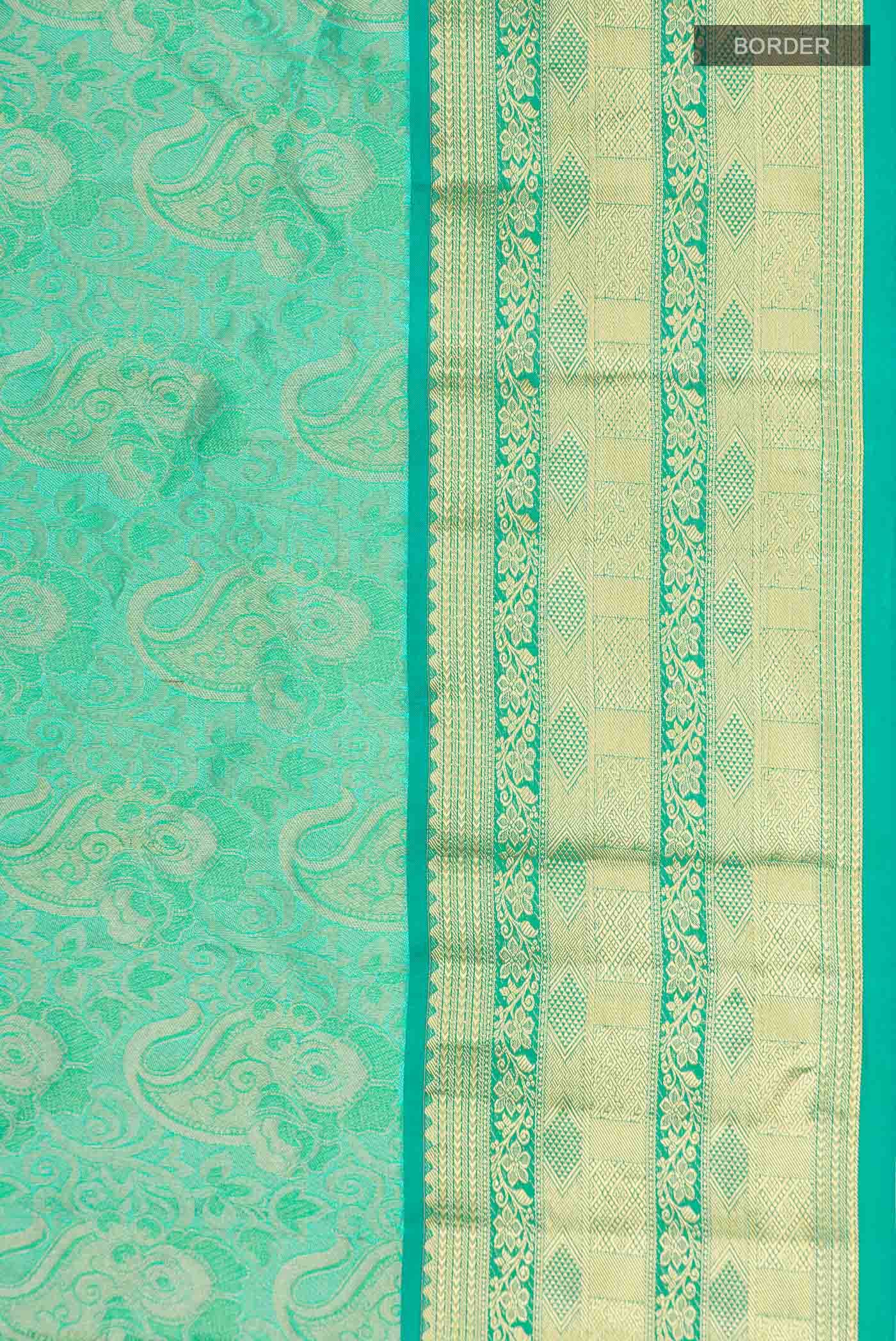 Sea Green Kanchipuram Silk Saree