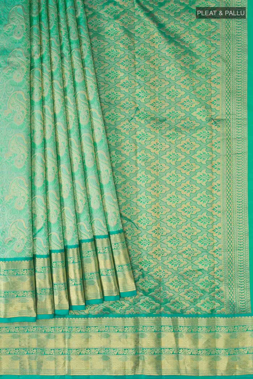 Sea Green Kanchipuram Silk Saree