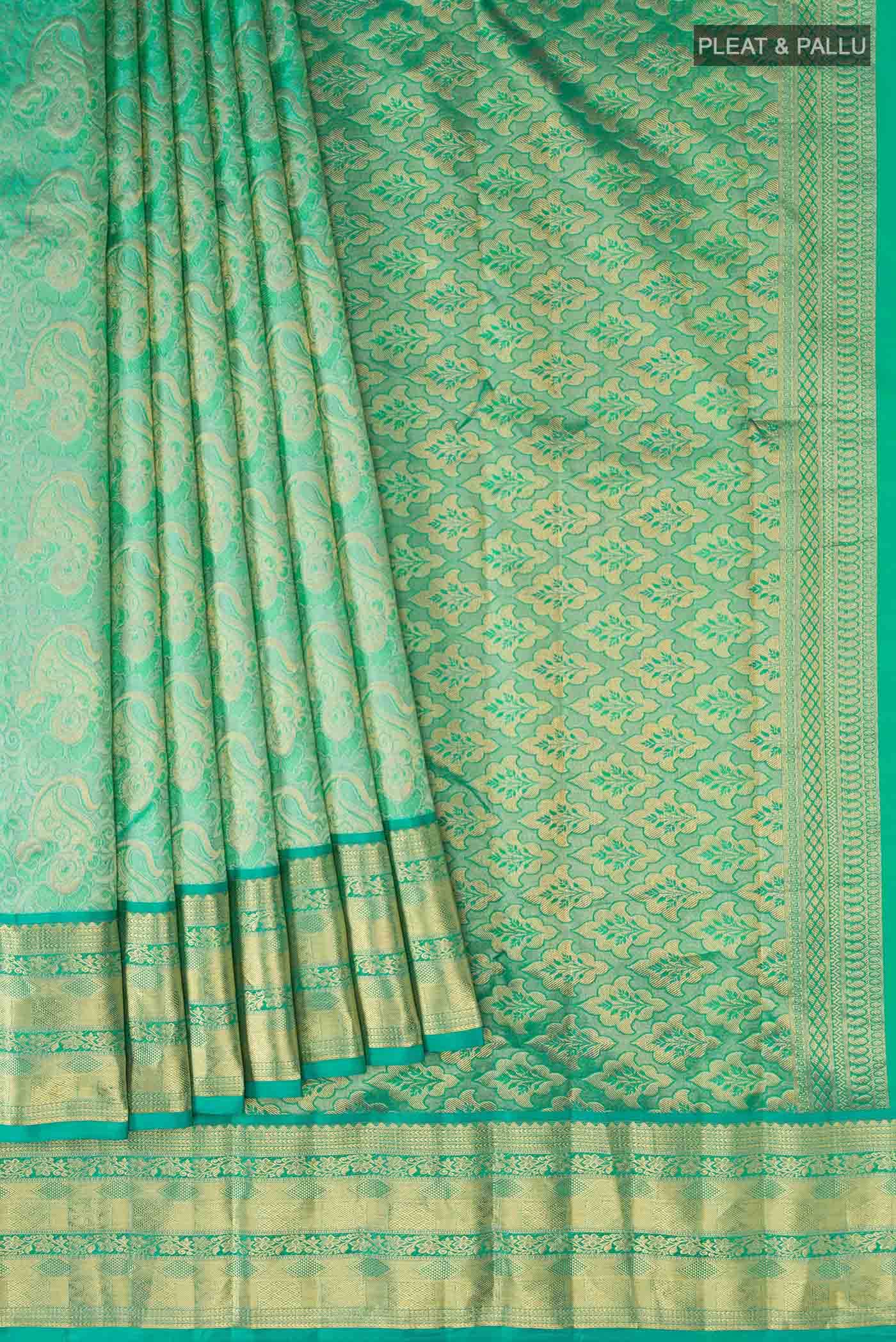 Sea Green Kanchipuram Silk Saree