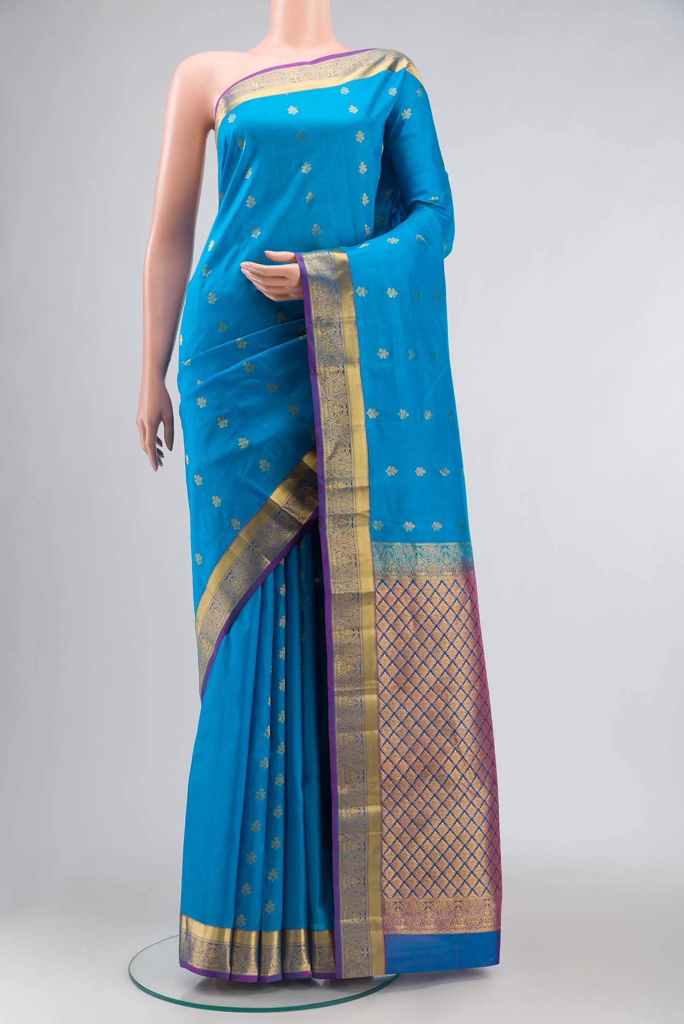 Blue Kanchipuram Silk Saree