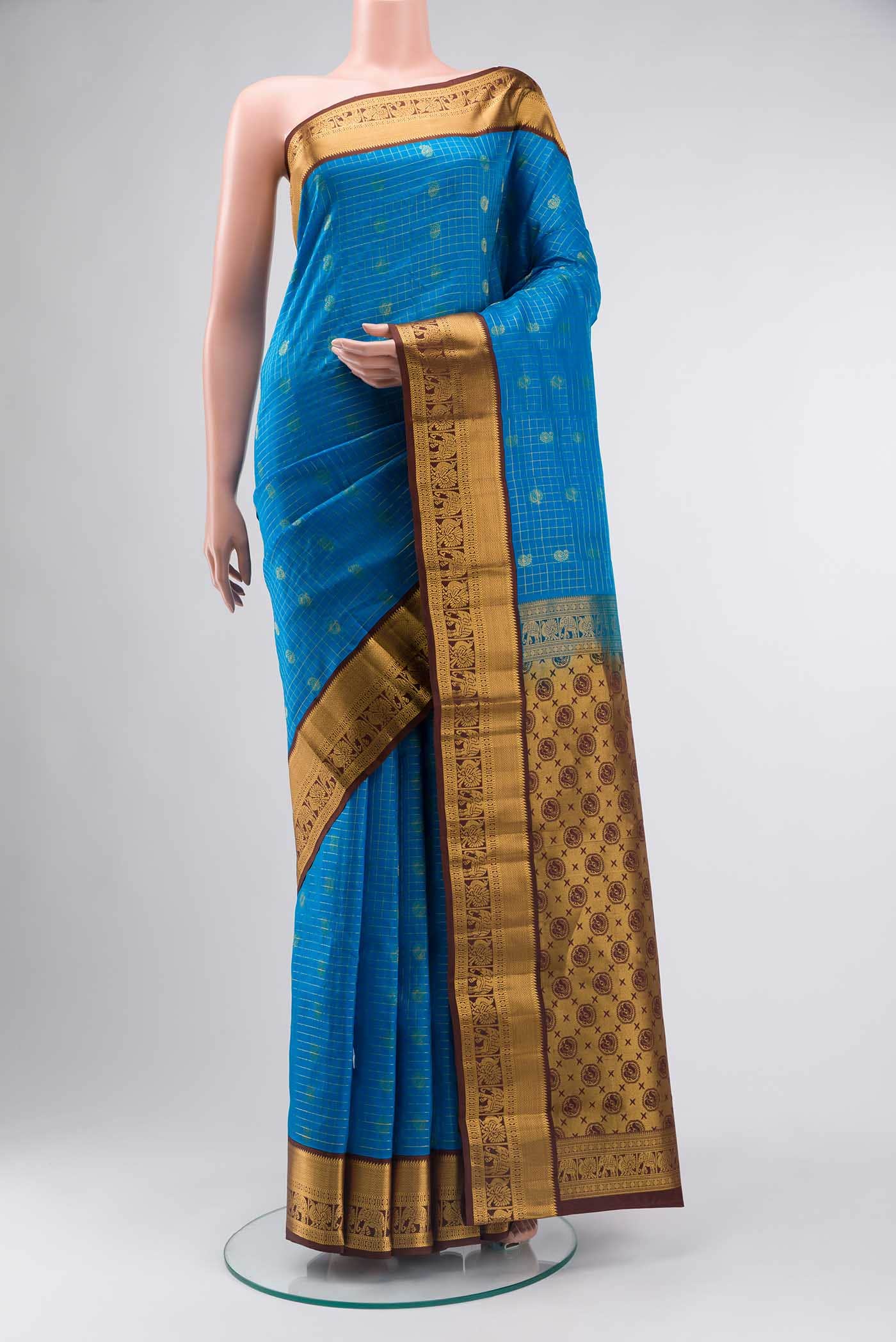 Blue Kanchipuram Silk Saree