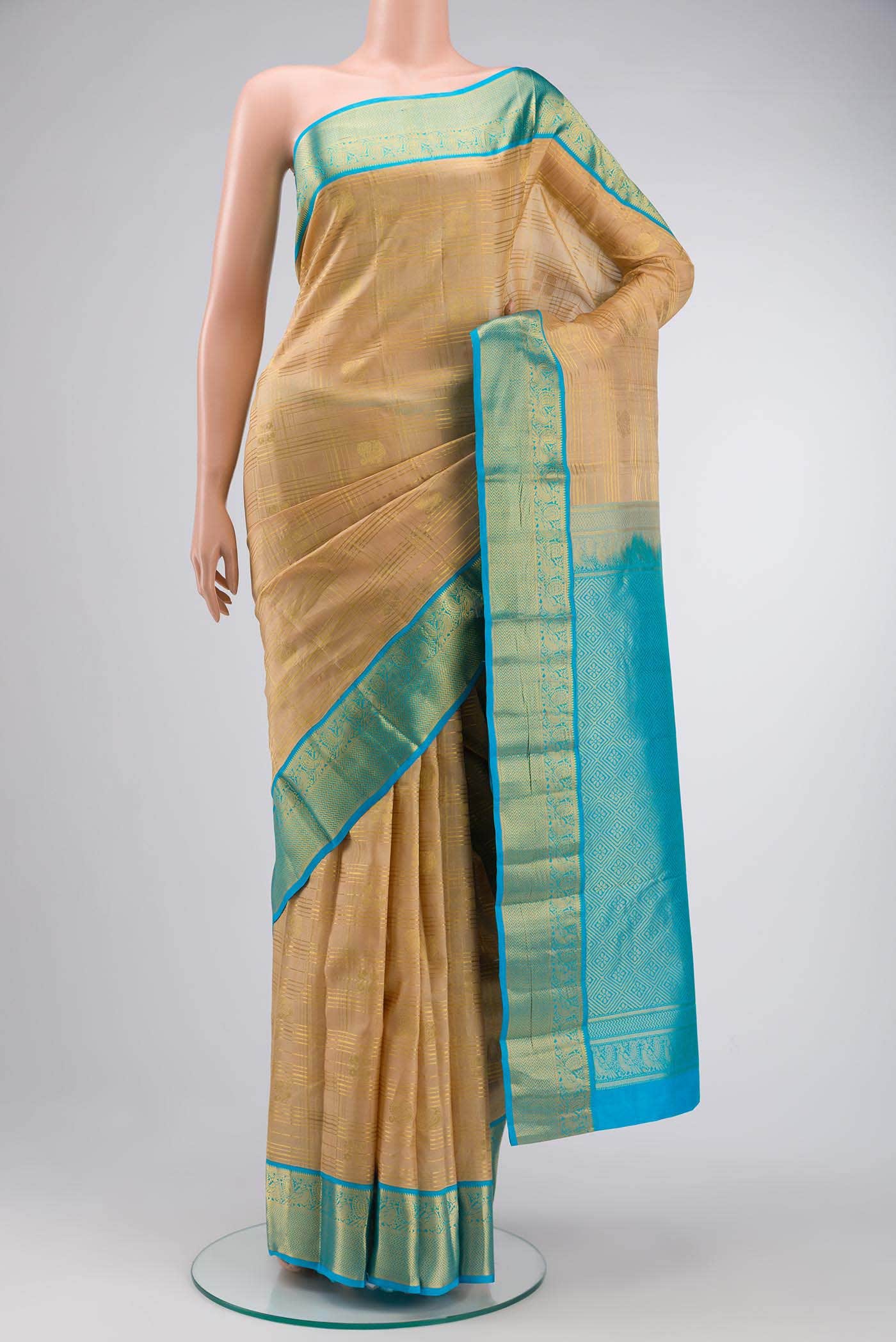 Sandal Kanchipuram Silk Saree