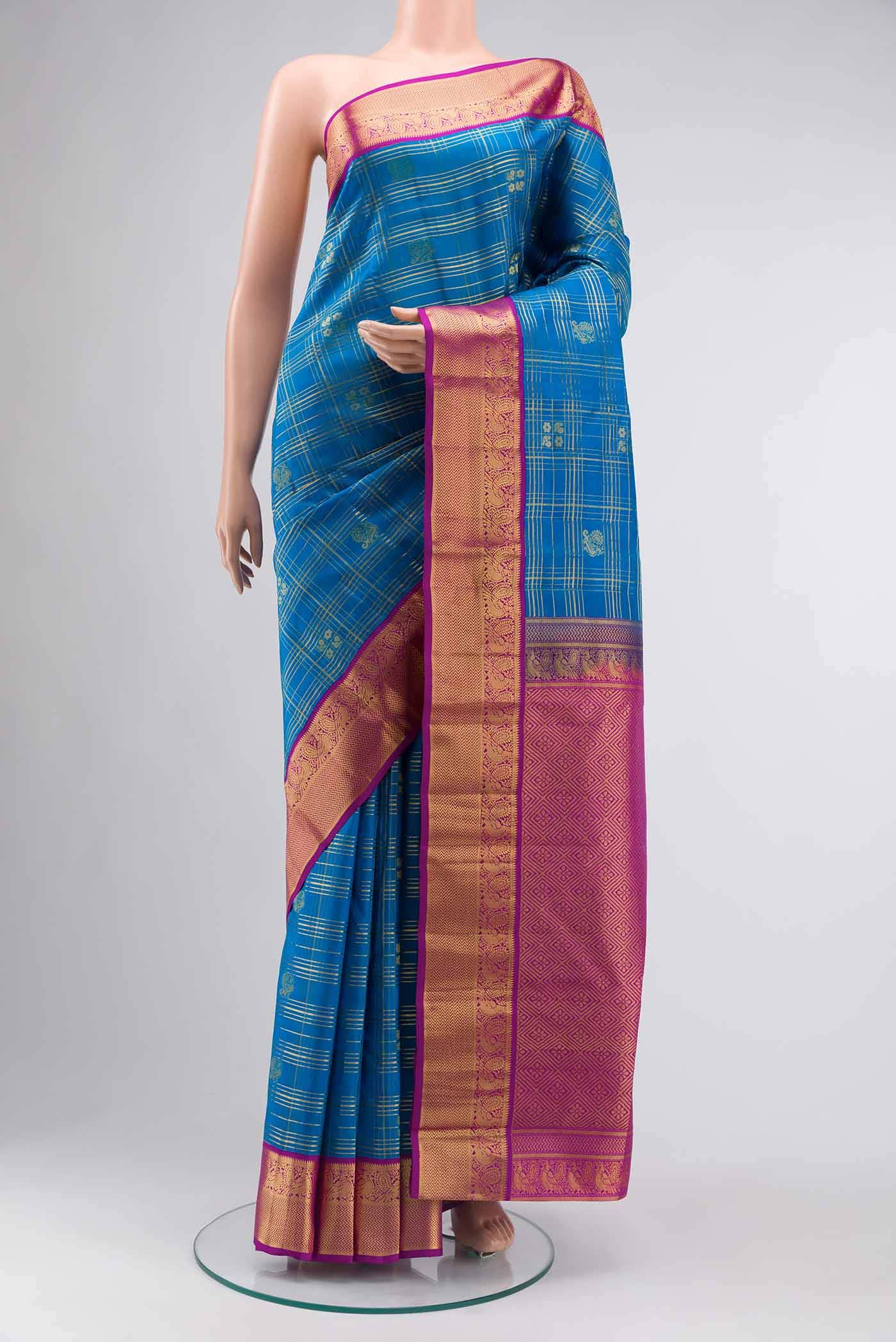 Blue Kanchipuram Silk Saree