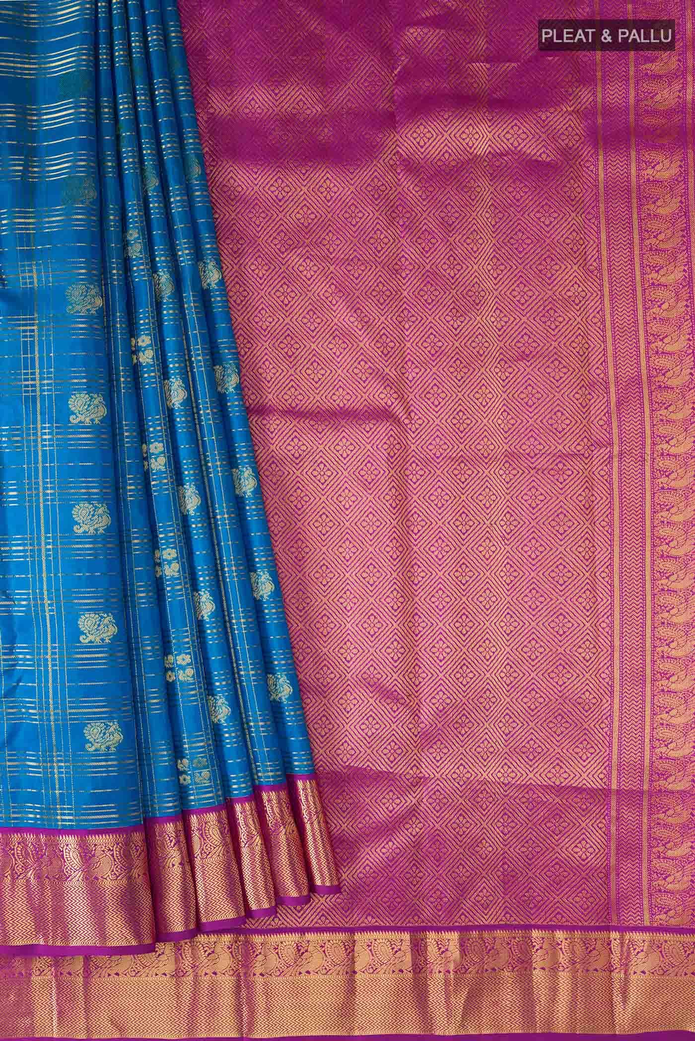 Blue Kanchipuram Silk Saree