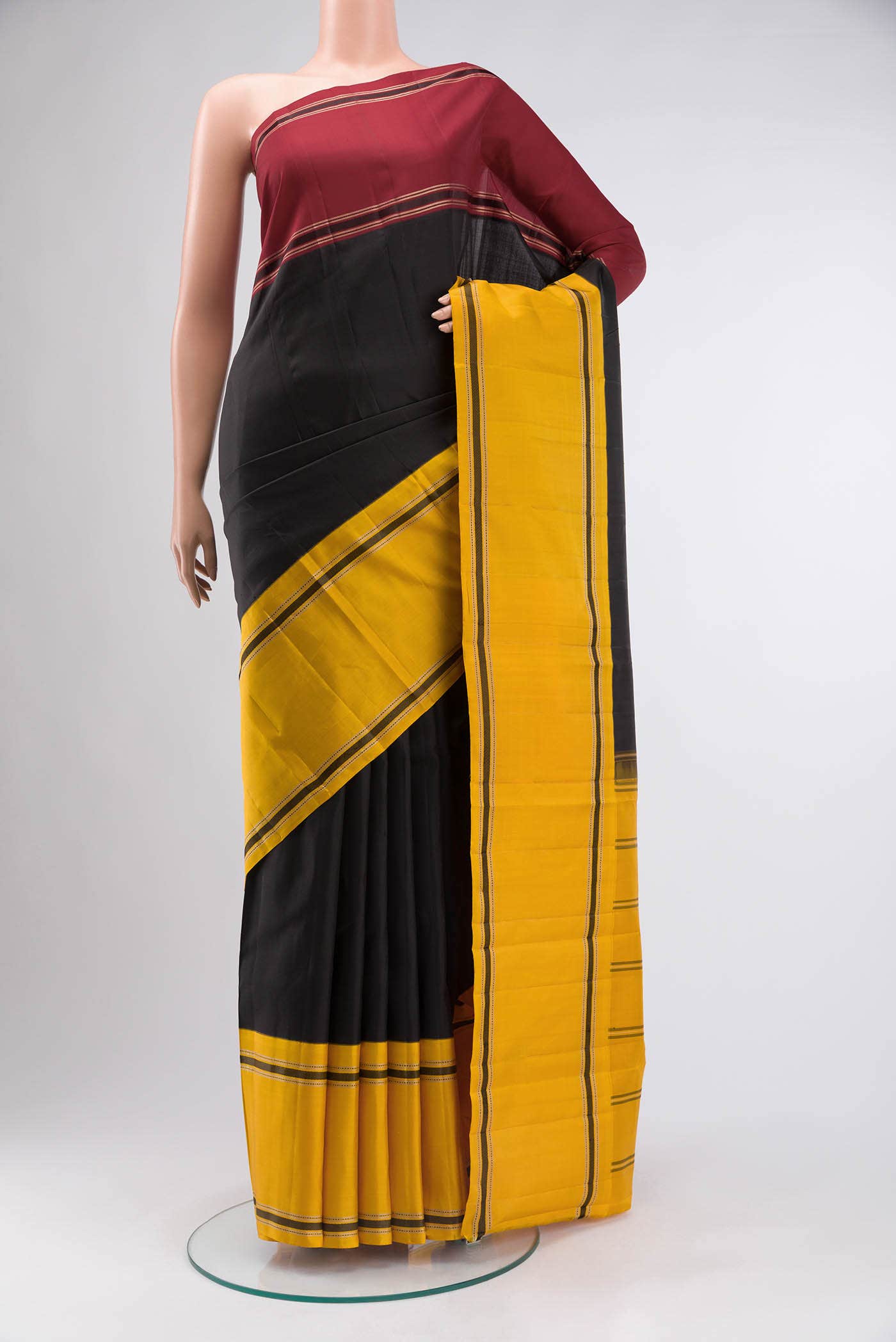 Black Kanchipuram Silk Saree