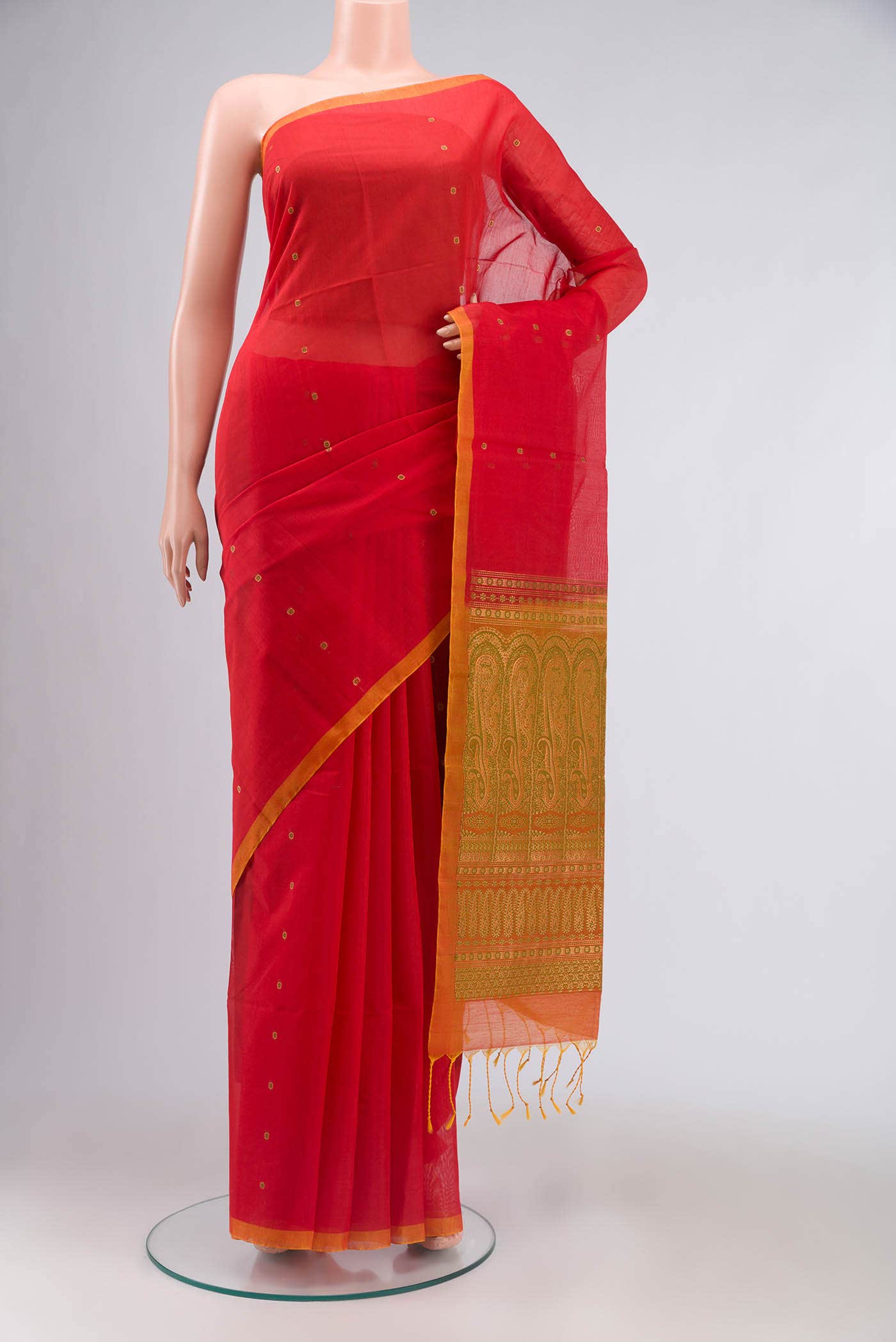 Red Silk Cotton Saree