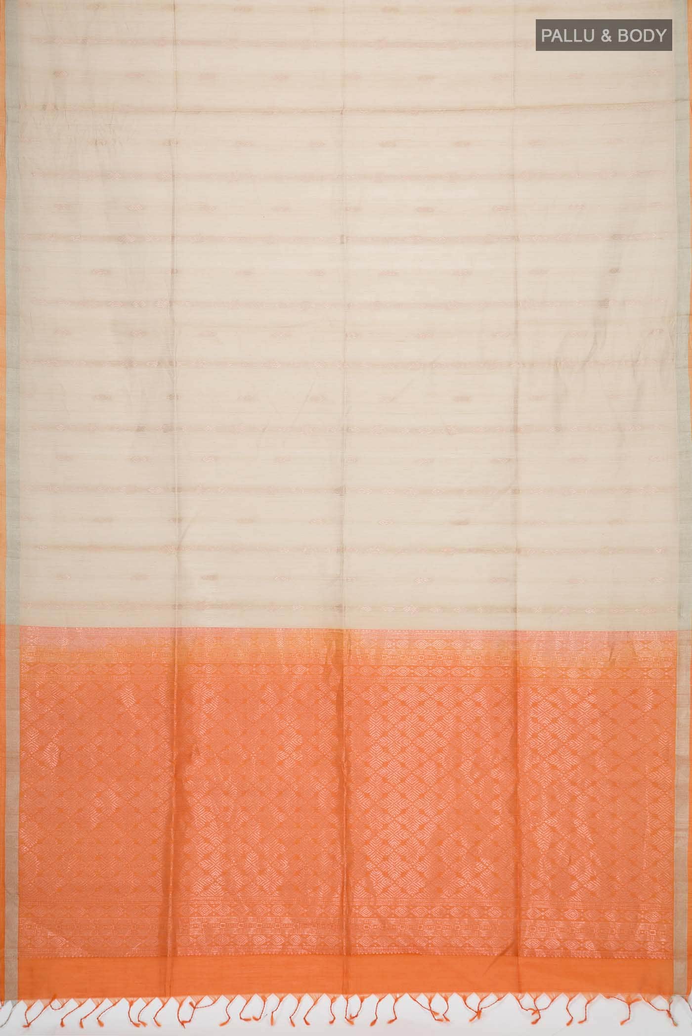 Beige Silk Cotton Saree