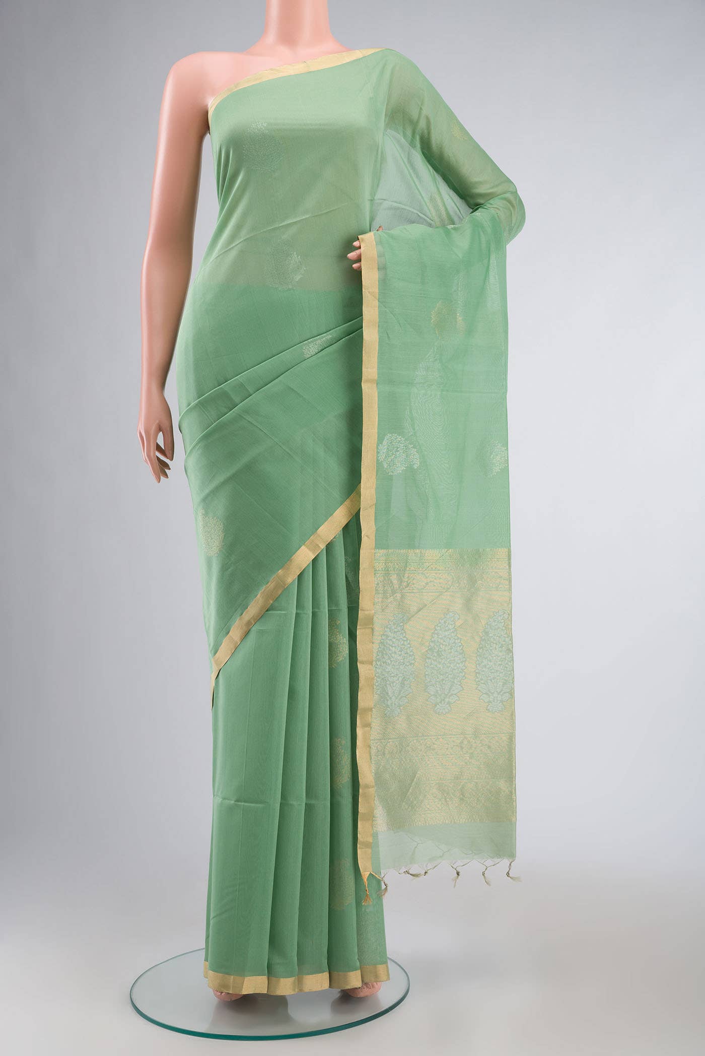 Green Silk Cotton Saree
