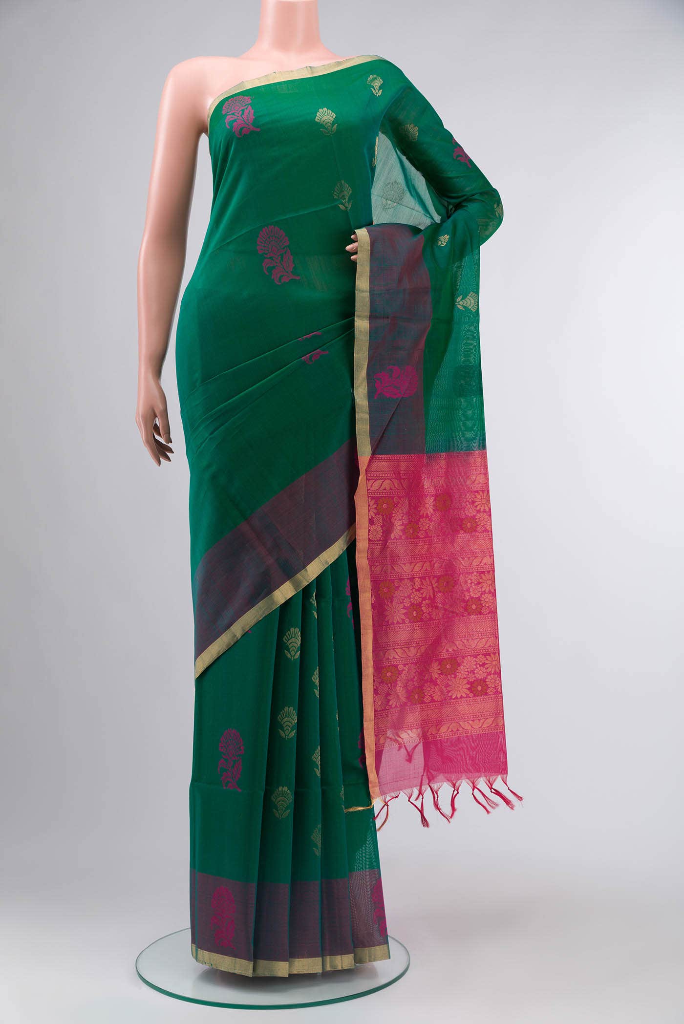 Green Silk Cotton Saree