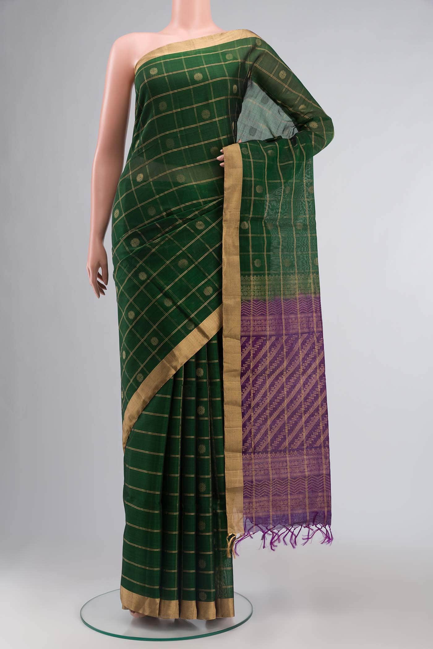Green Silk Cotton Saree