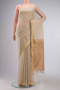 Beige Silk Cotton Saree