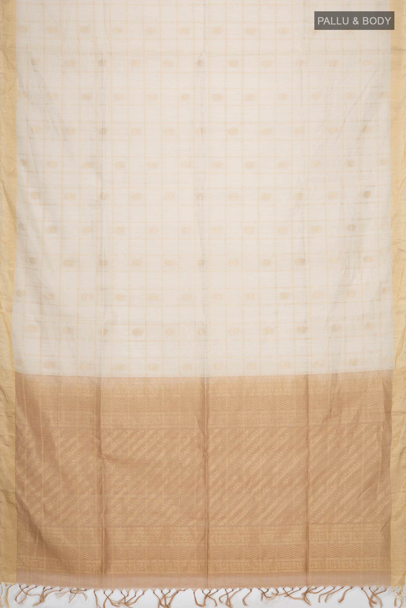 Beige Silk Cotton Saree