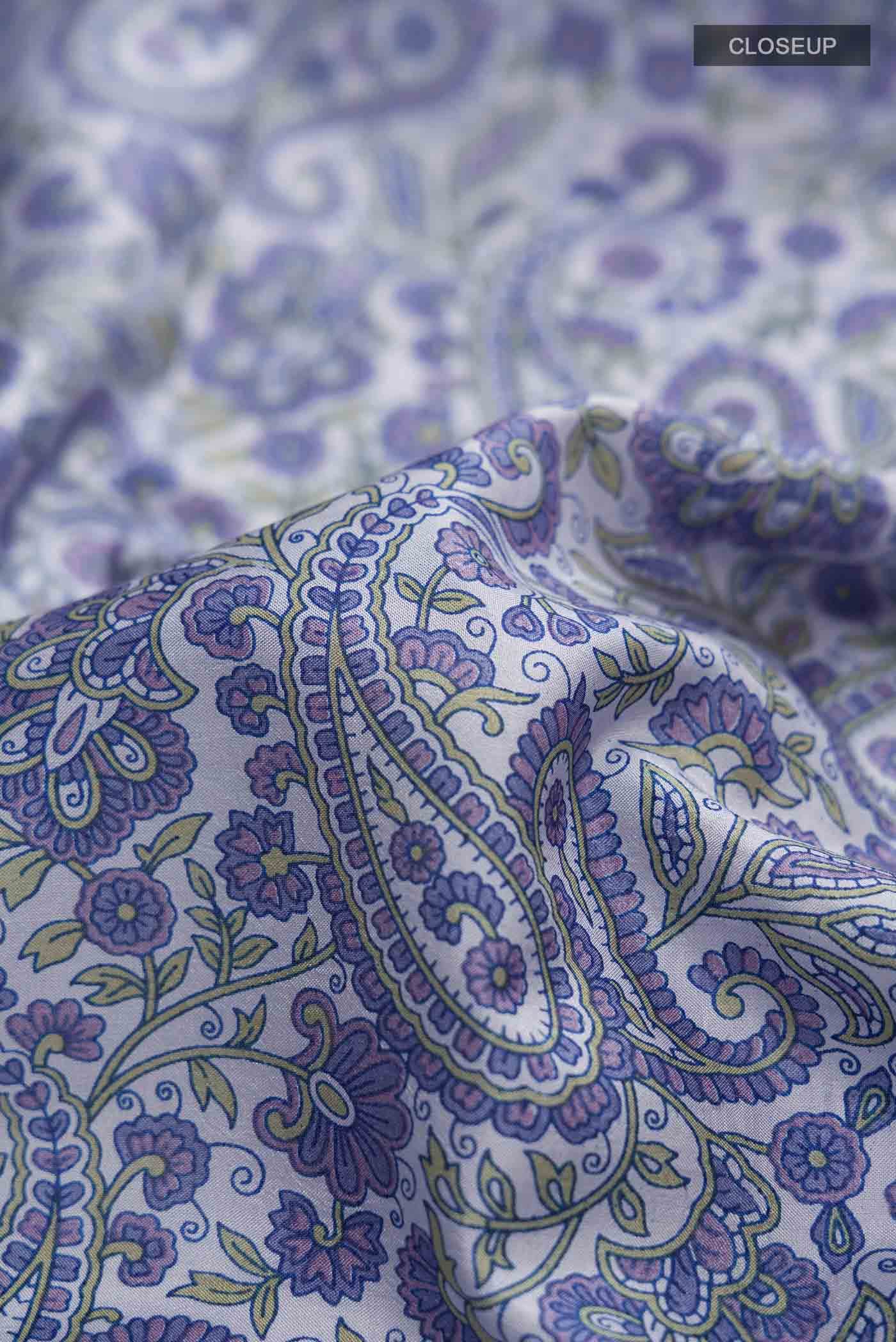 Blue Printed Silk Saree