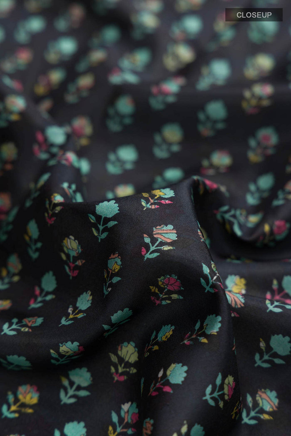 Black Printed Silk Saree